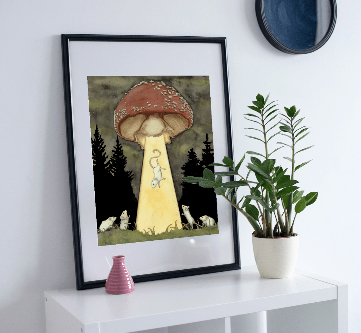 PinkPolish Design Art Prints 11x14 "Abduction" Watercolor Painting: Art Print