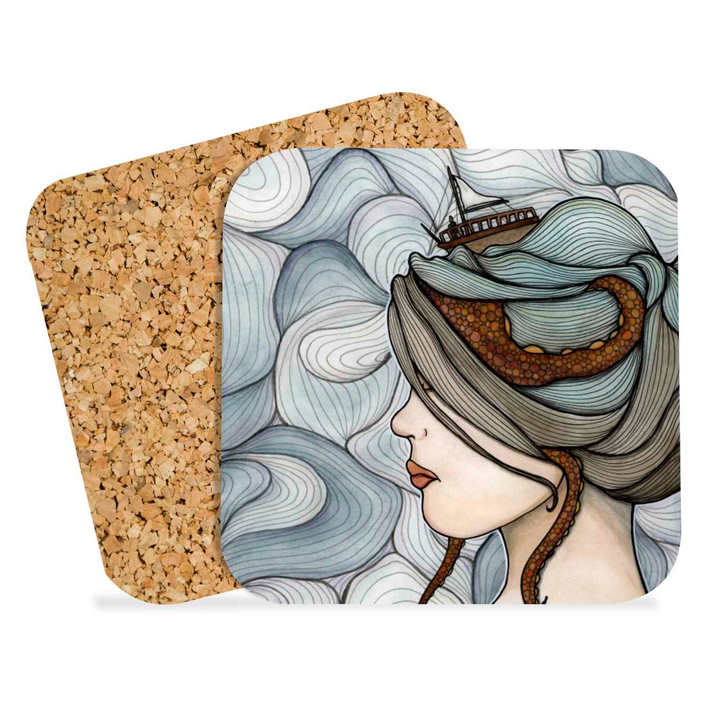 PinkPolish Design Coasters "Adrift" Drink Coaster