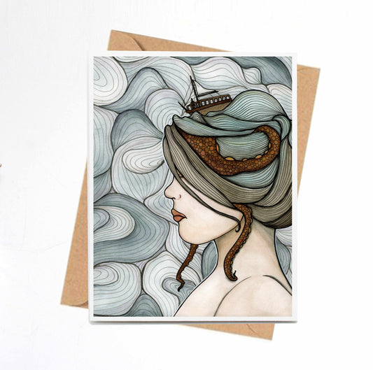 PinkPolish Design Note Cards "Adrift" Handmade Notecard