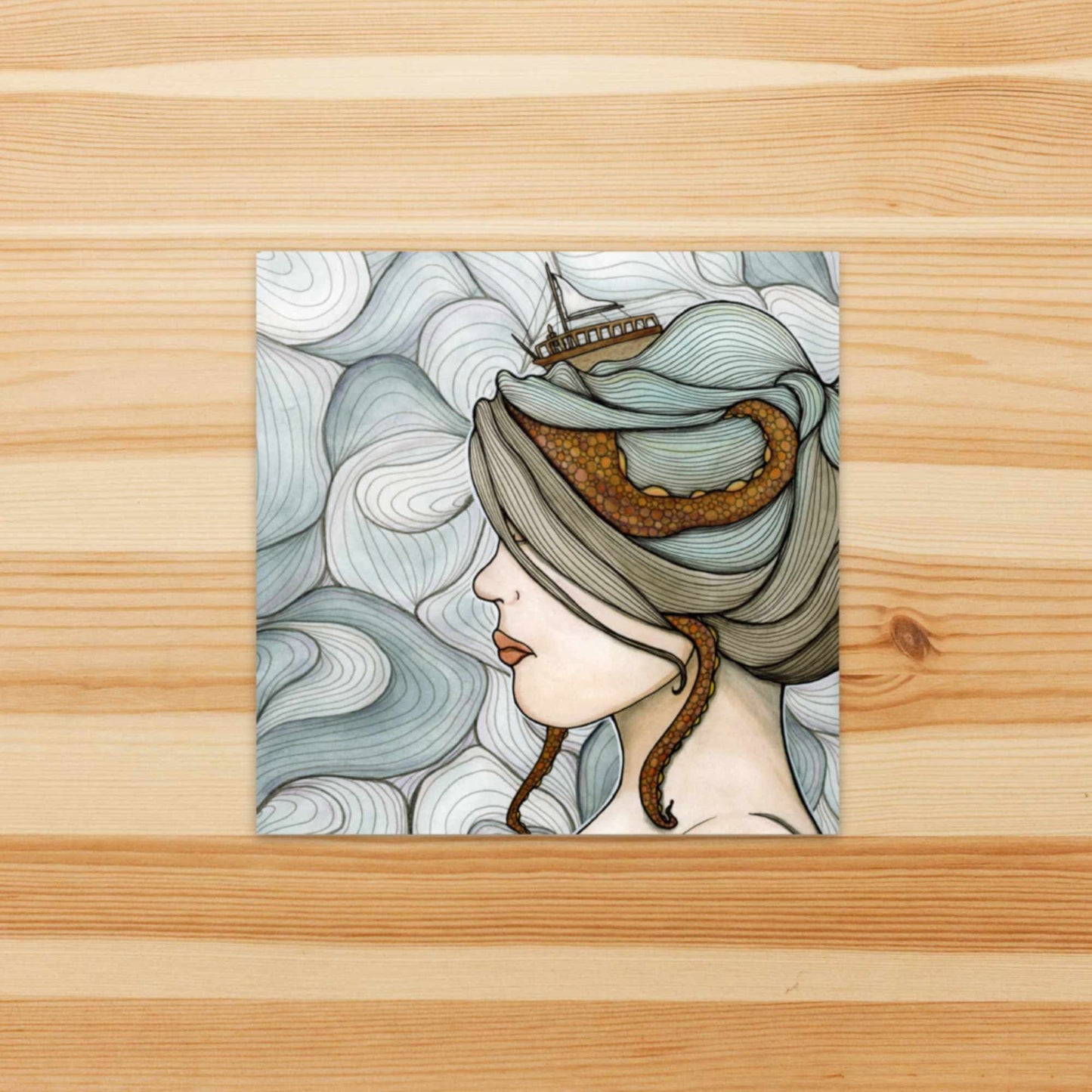 PinkPolish Design Stickers "Adrift" Vinyl Square Sticker