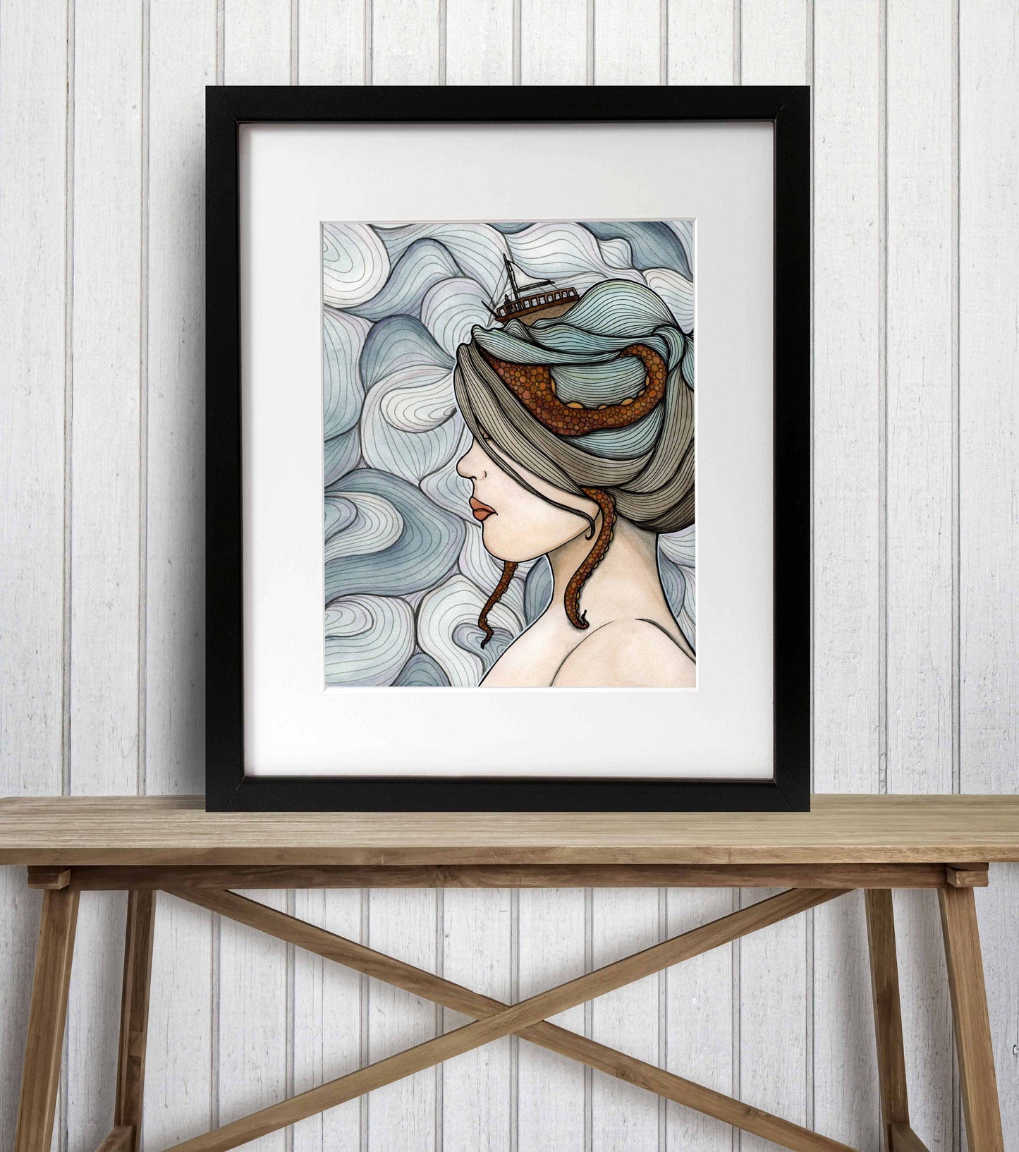 PinkPolish Design Art Prints "Adrift" Watercolor Painting: Art Print