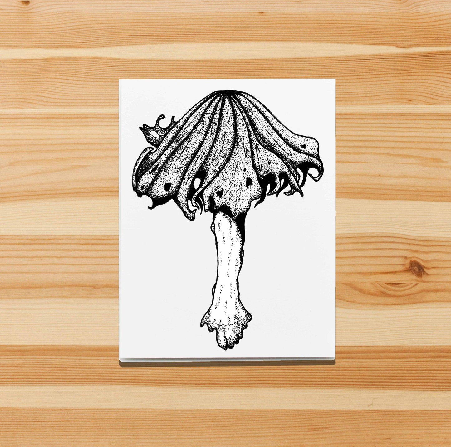 PinkPolish Design Note Cards "Alcohol Inky Mushroom" Handmade Notecard