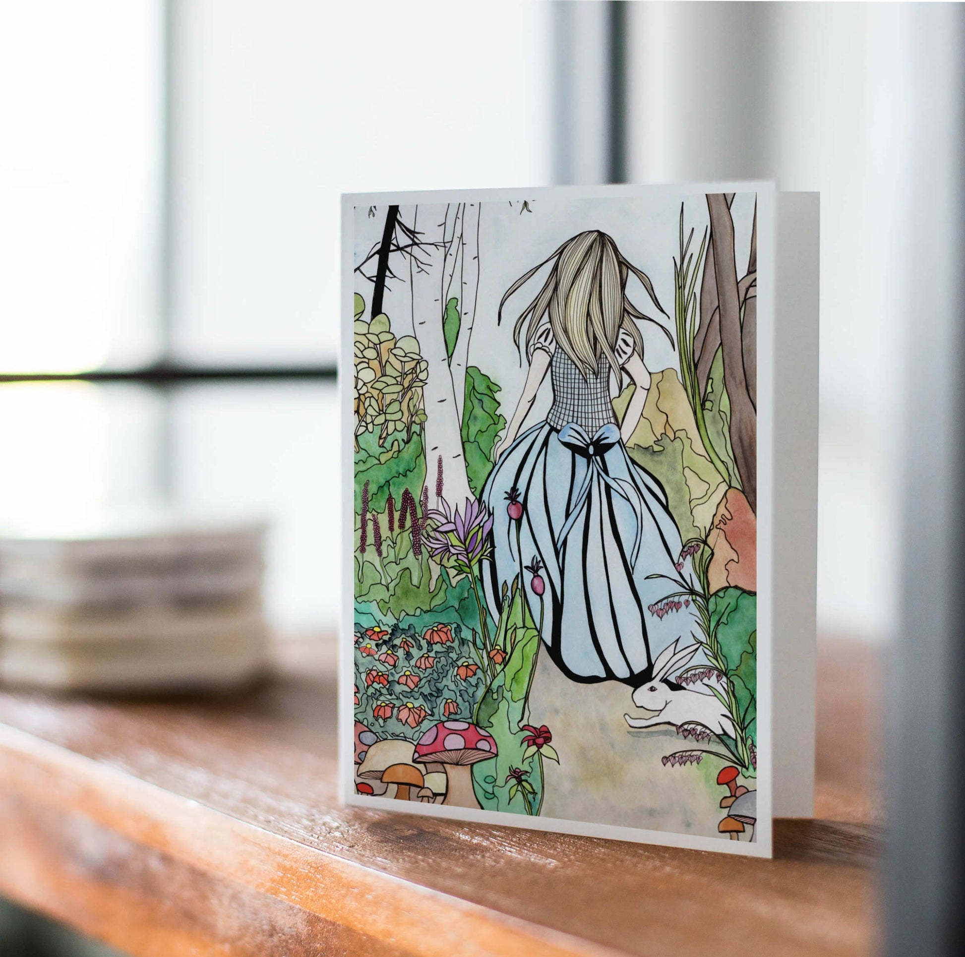 PinkPolish Design Note Cards "Alice" Handmade Notecard