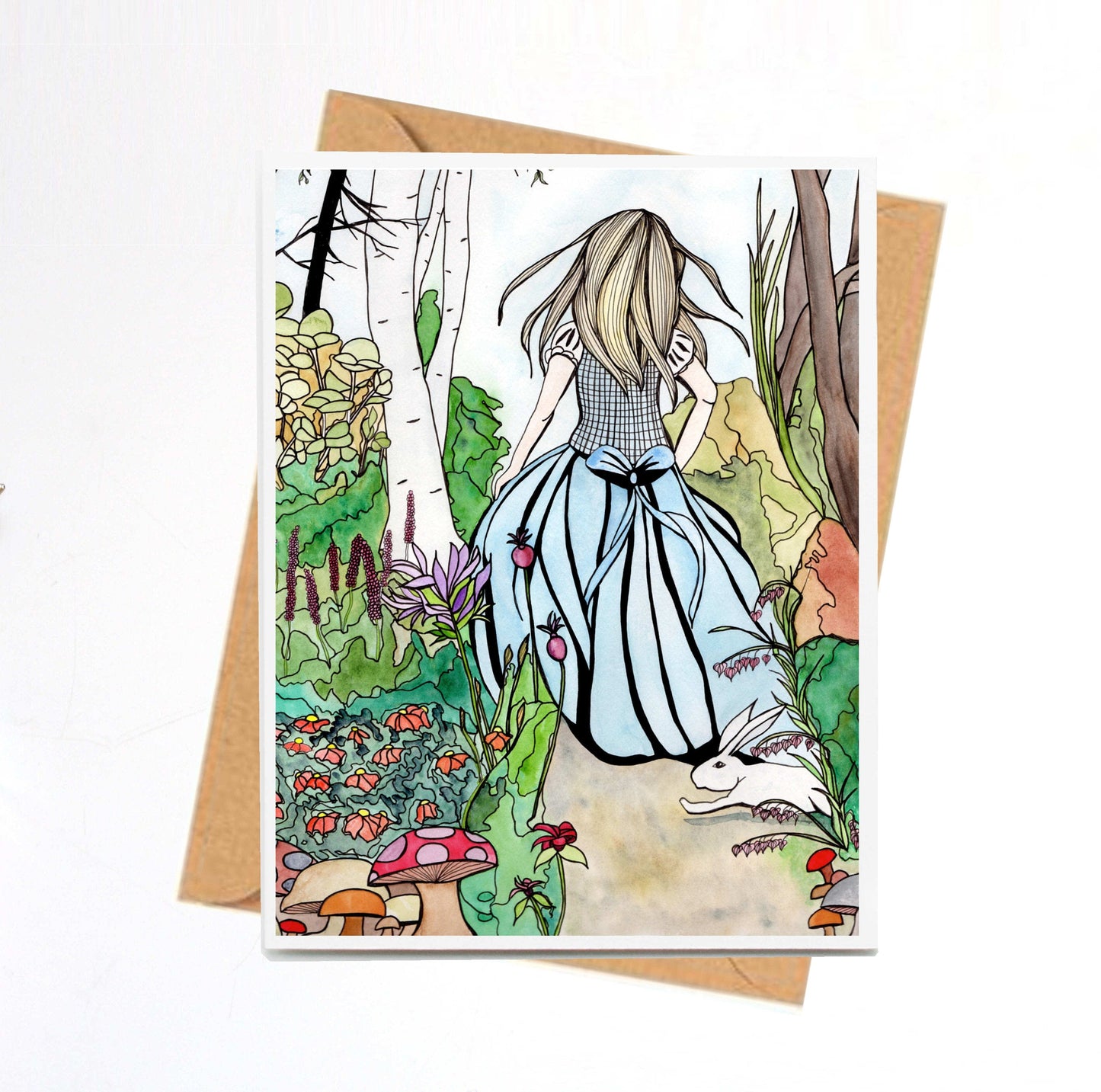 PinkPolish Design Note Cards "Alice" Handmade Notecard