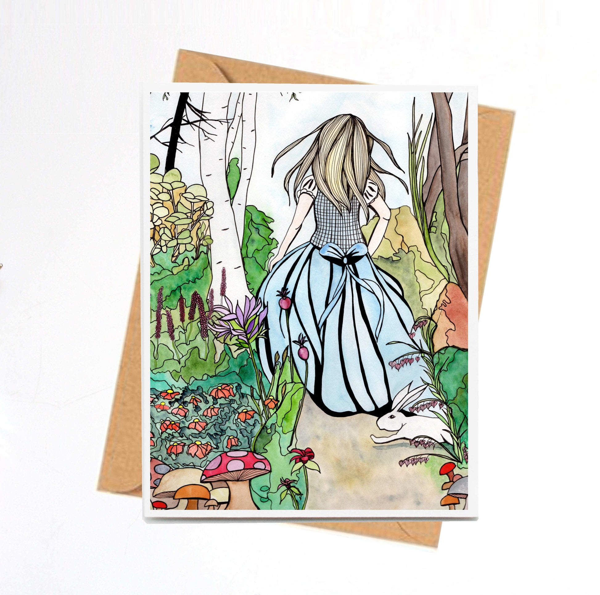 PinkPolish Design Note Cards "Alice" Handmade Notecard