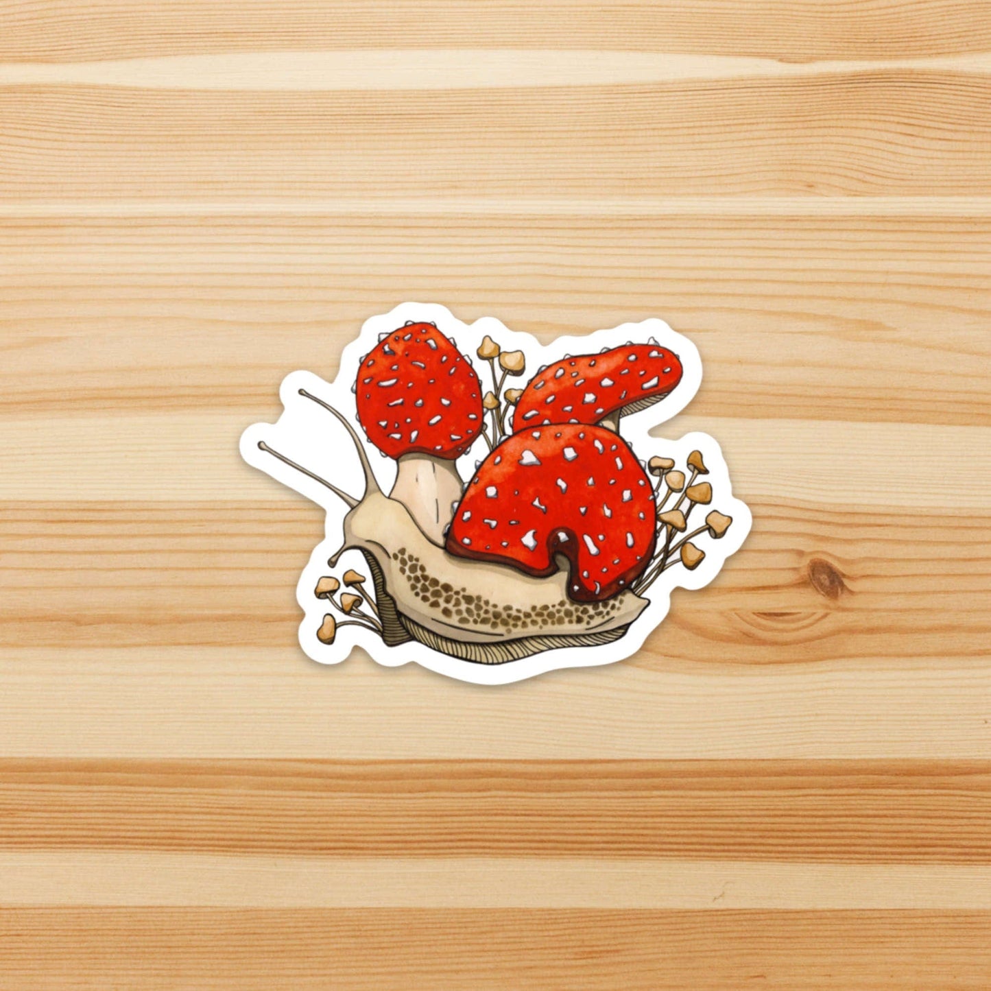 PinkPolish Design Stickers "Amanita Snail" Vinyl Die Cut Sticker