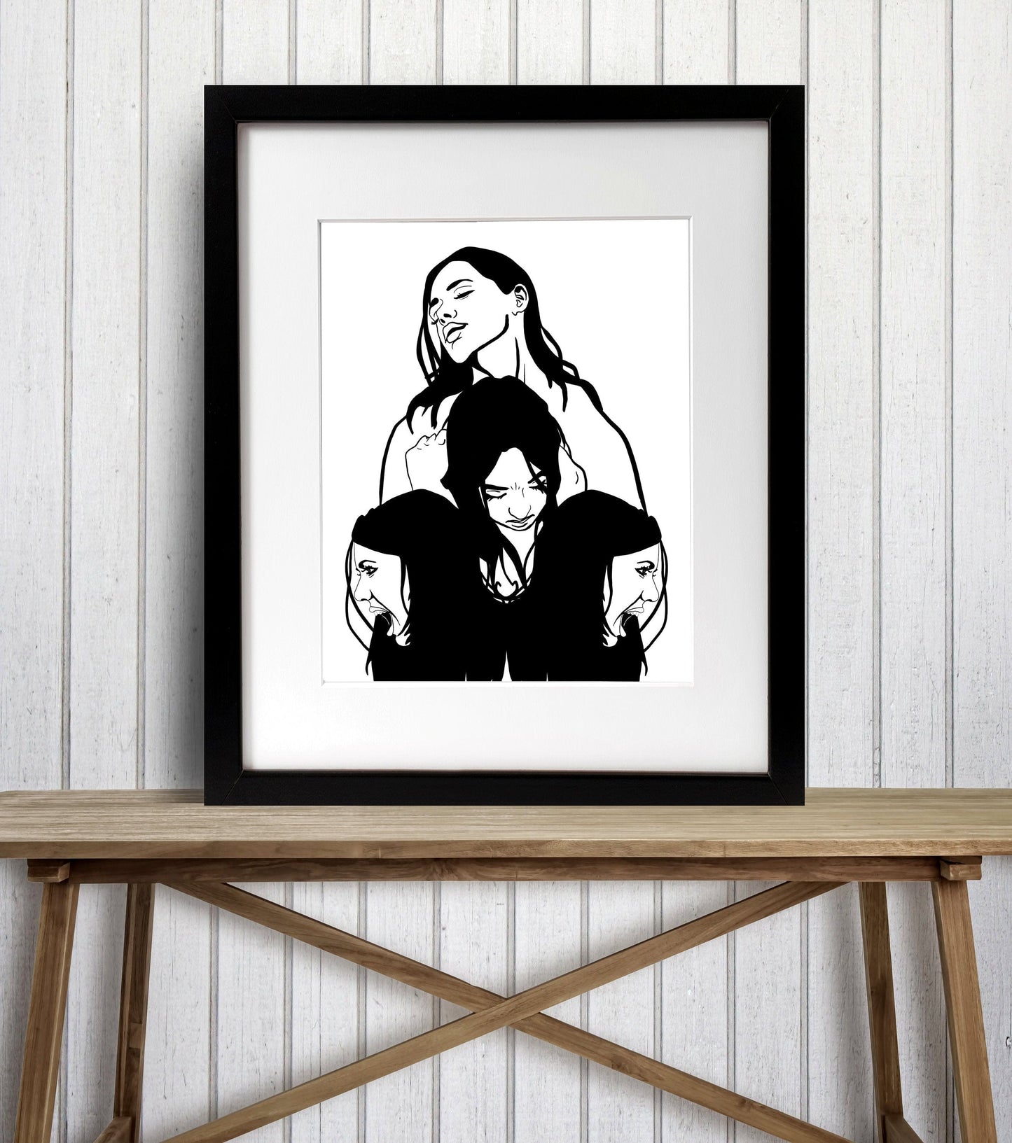PinkPolish Design Posters, Prints, & Visual Artwork "Anxiety" Digital Ink Drawing: Art Print