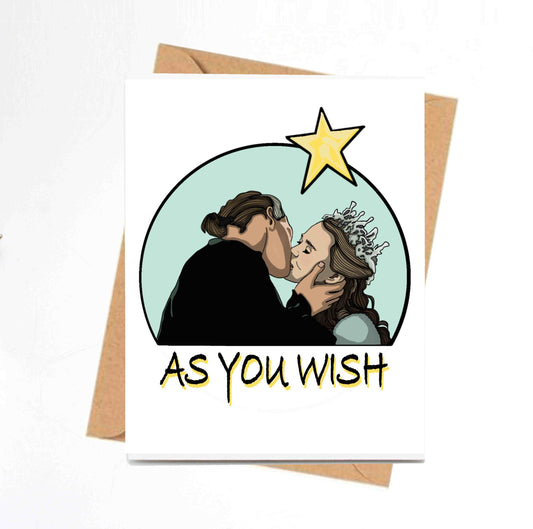 PinkPolish Design Note Cards "As You Wish" Handmade Notecard