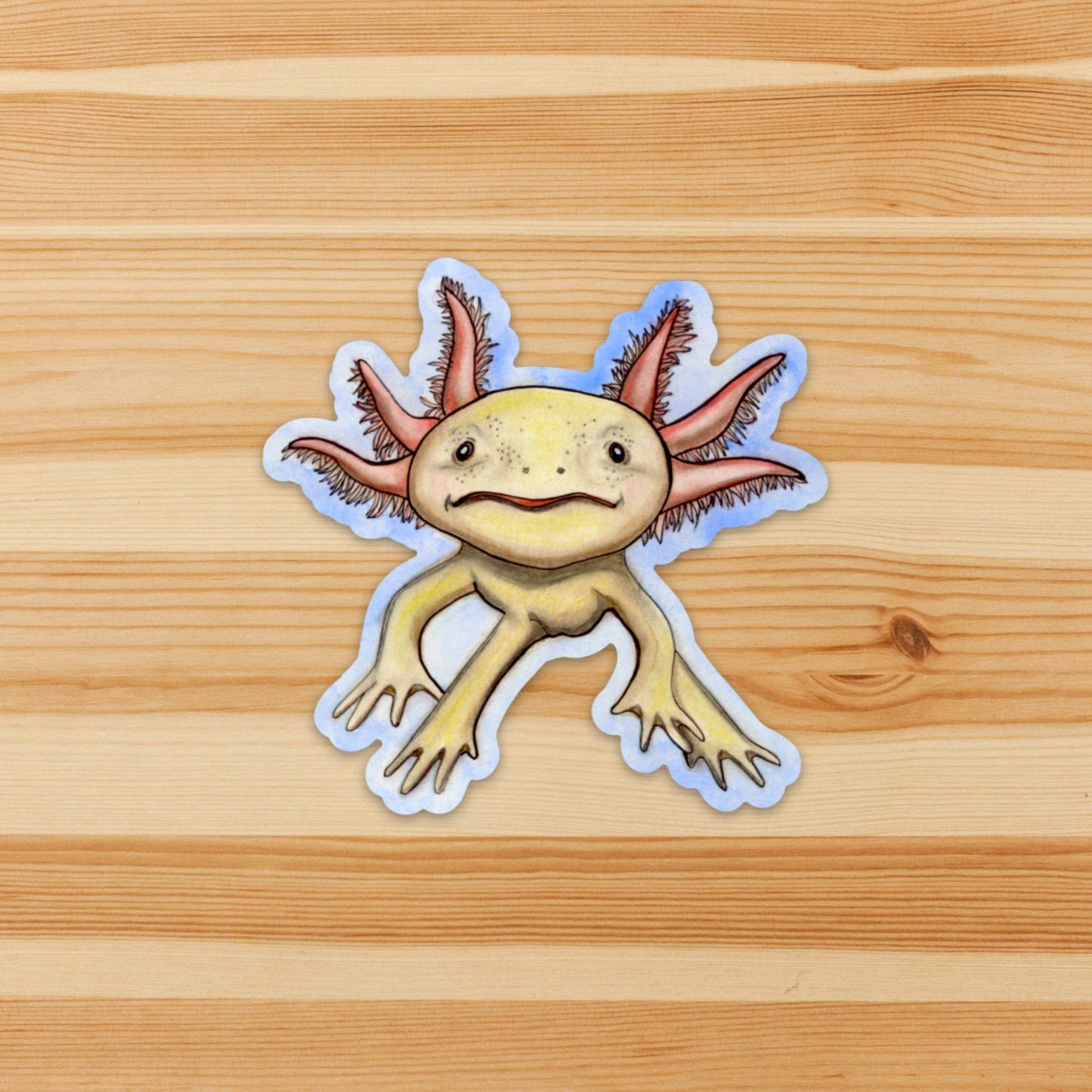 PinkPolish Design Giant Stickers "Axolotl Cutie"  Giant Vinyl Die Cut Sticker