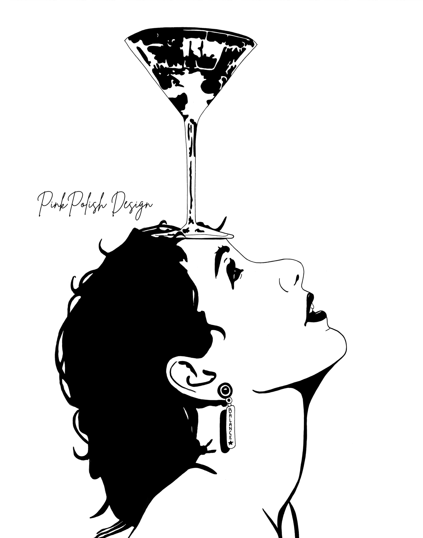 PinkPolish Design Art Prints "Balance" Ink Drawing: Art Print