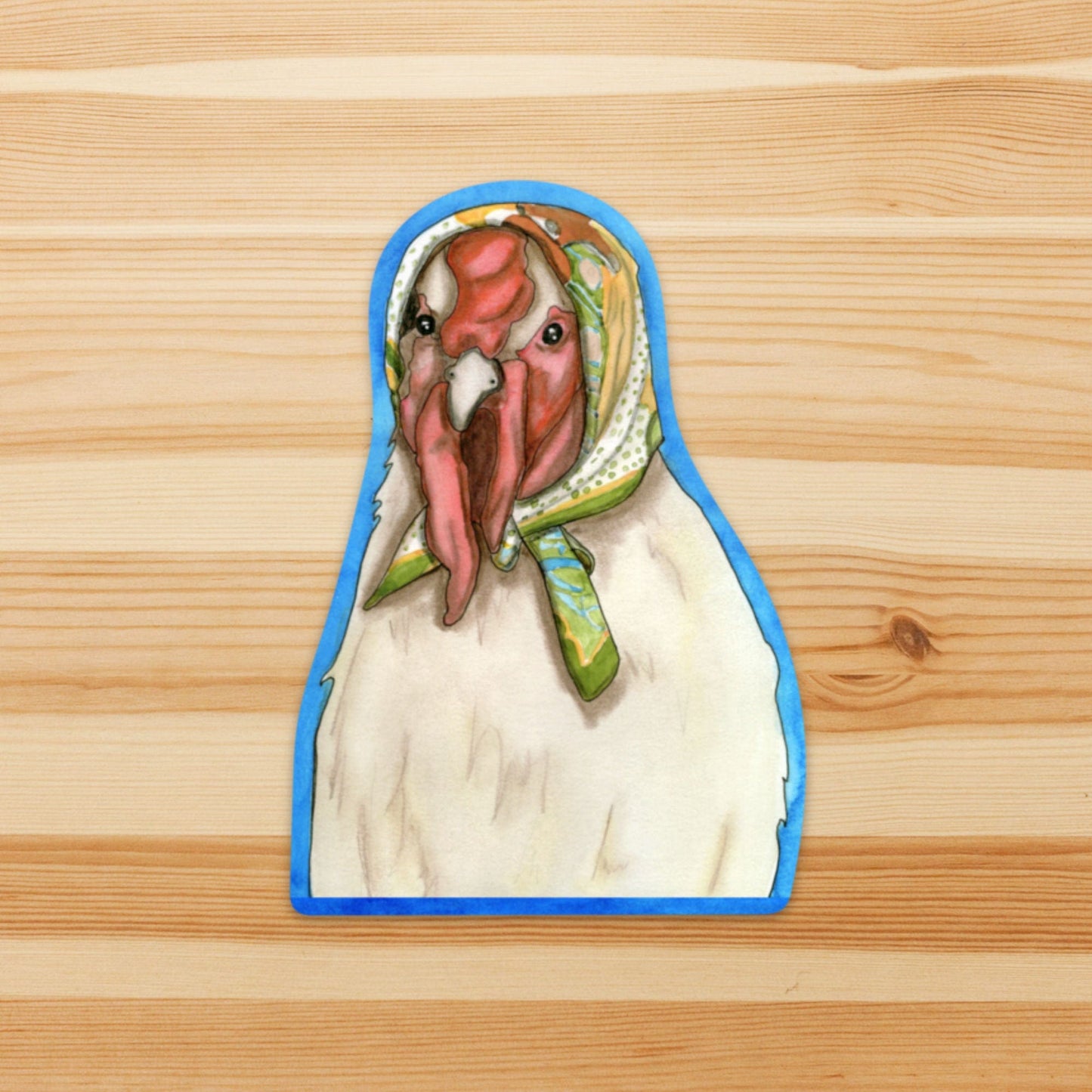 PinkPolish Design Stickers "Bawk-bushka Chicken" Vinyl Die Cut Sticker