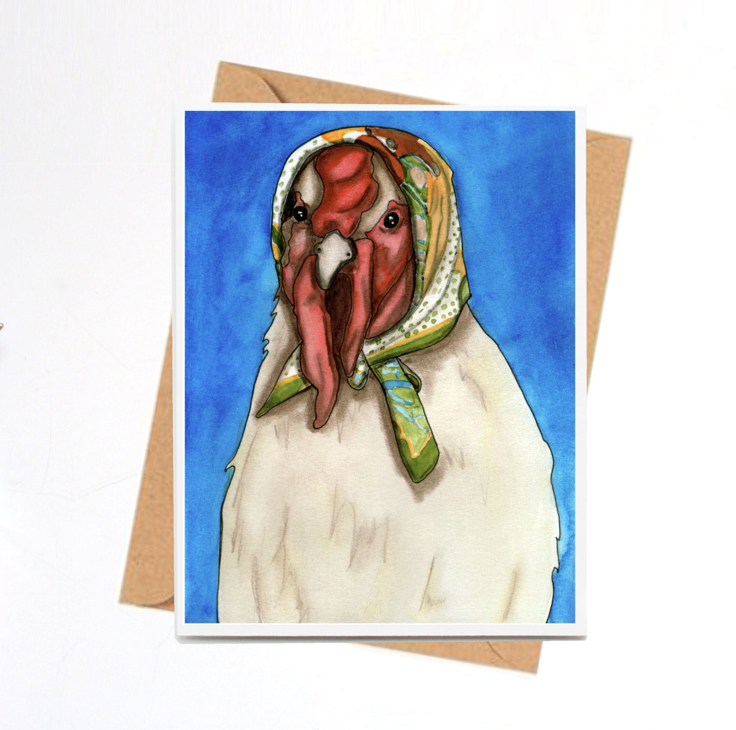 PinkPolish Design Note Cards "Bawk-Bushka" Handmade Notecard