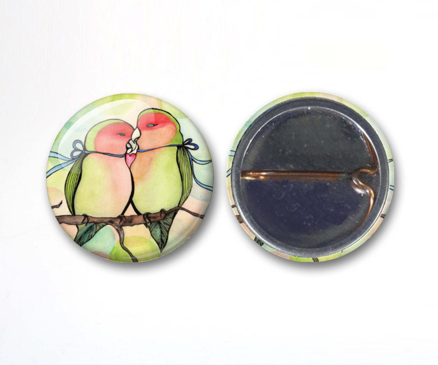 PinkPolish Design Buttons "Birds" Button Pack - 3-Pack Pin Back Button, 1 Inch