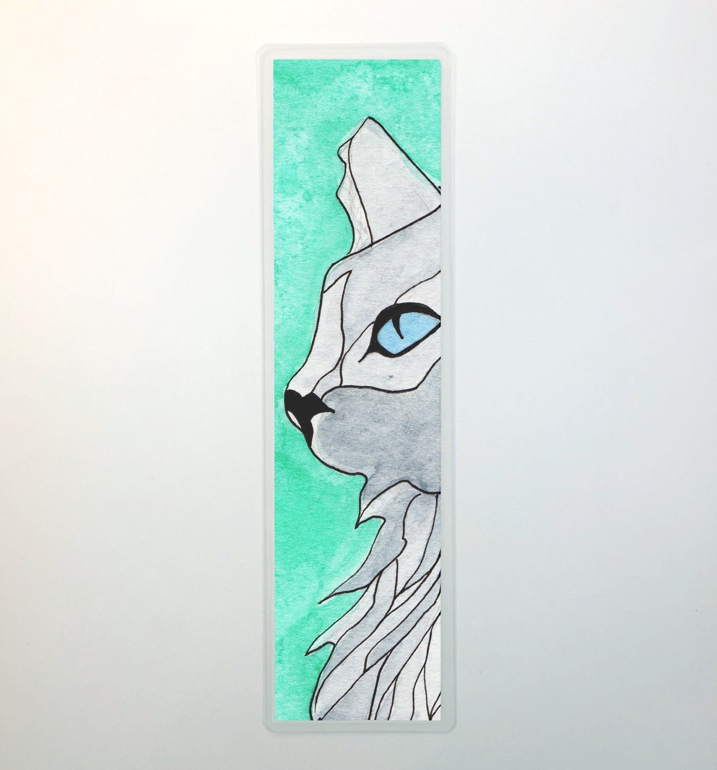 PinkPolish Design Bookmarks "Blue Eyed Cat" 2-Sided Bookmark
