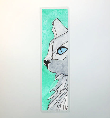 PinkPolish Design Bookmarks "Blue Eyed Cat" 2-Sided Bookmark