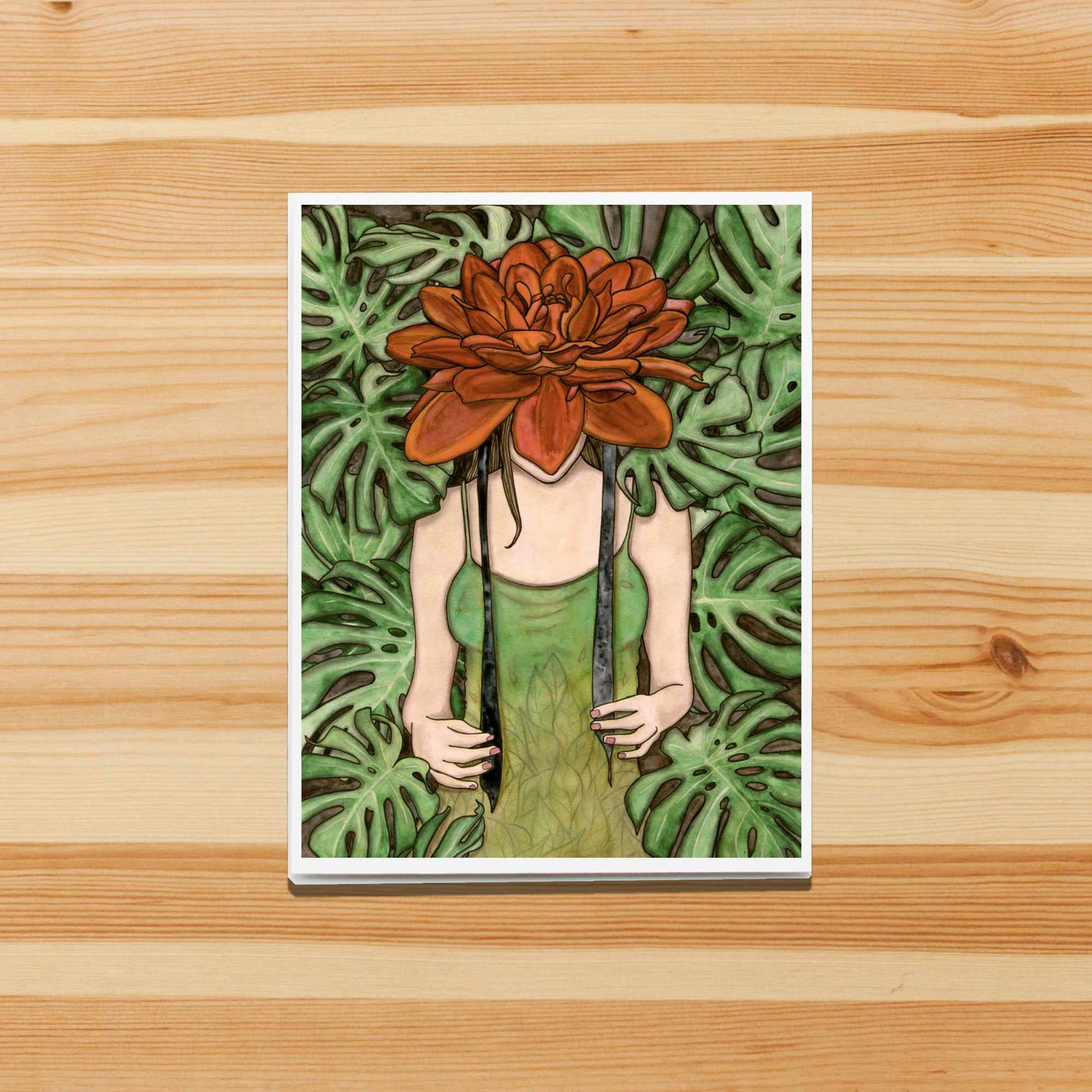PinkPolish Design Note Cards "Bonnet" Handmade Notecard