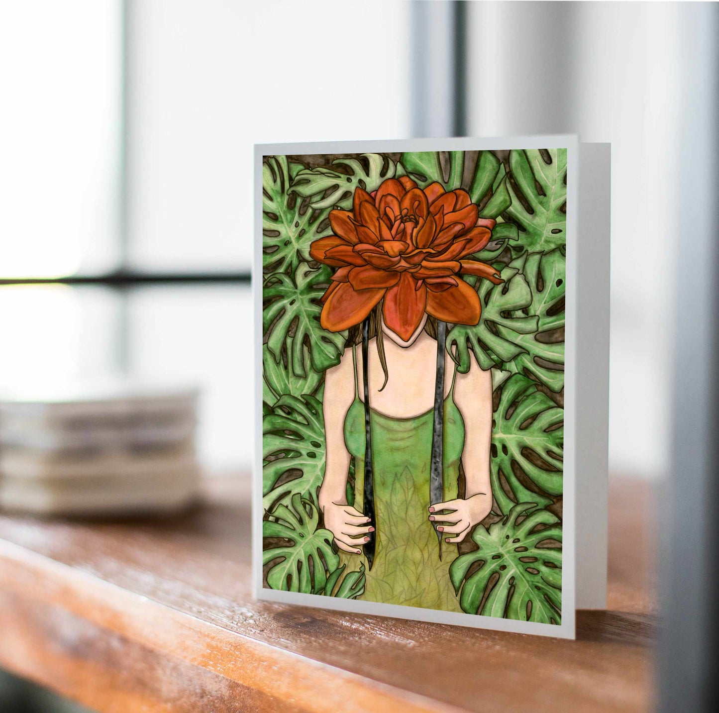 PinkPolish Design Note Cards "Bonnet" Handmade Notecard