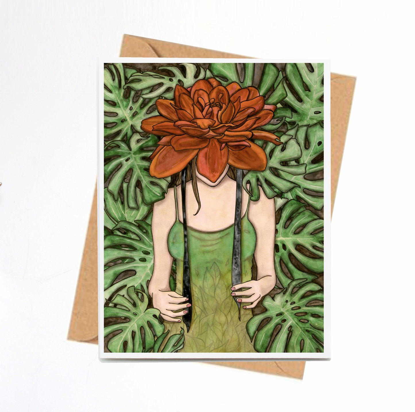 PinkPolish Design Note Cards "Bonnet" Handmade Notecard