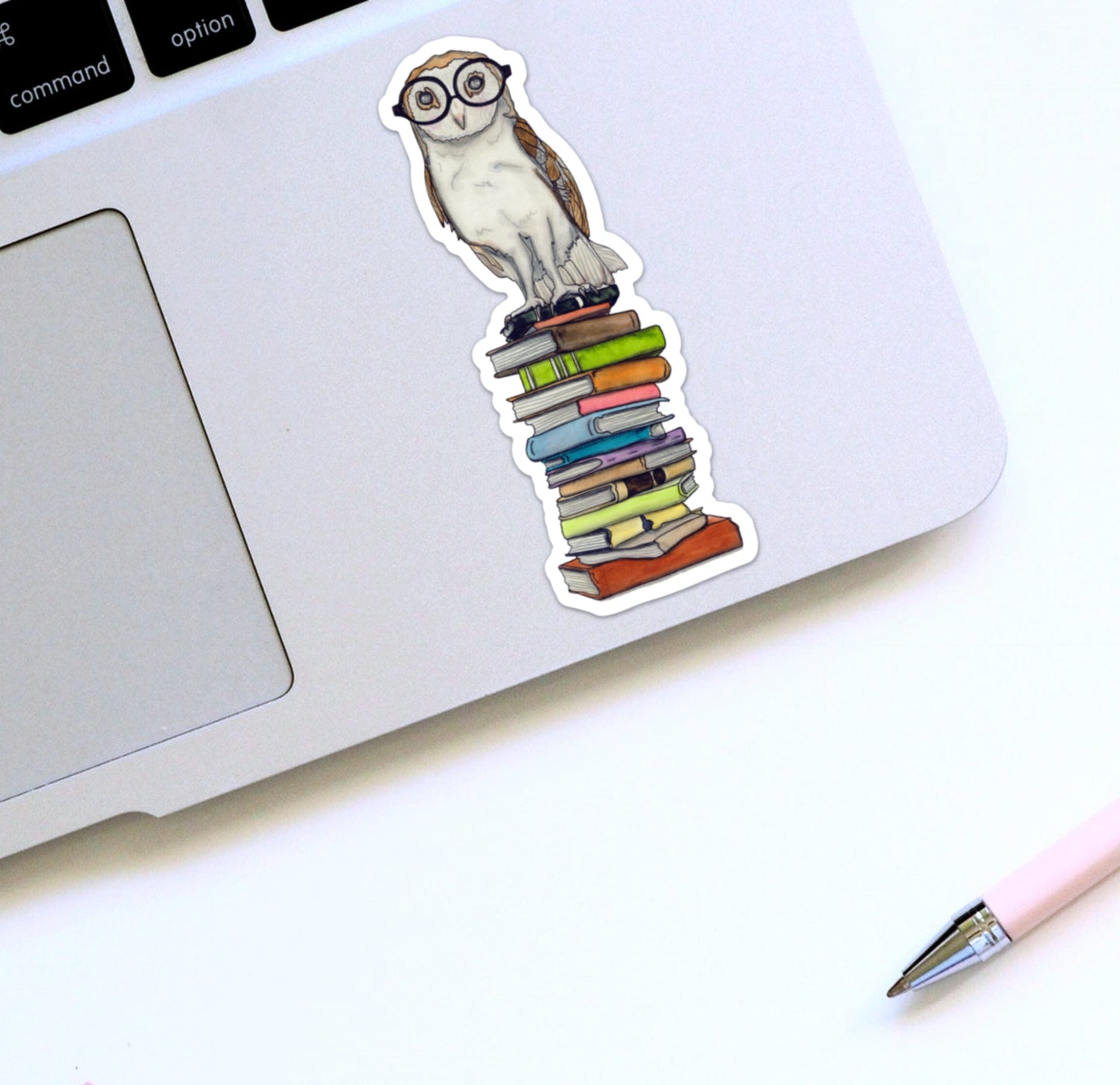 PinkPolish Design Stickers "Book-Learned Owl" Die Cut Vinyl Sticker