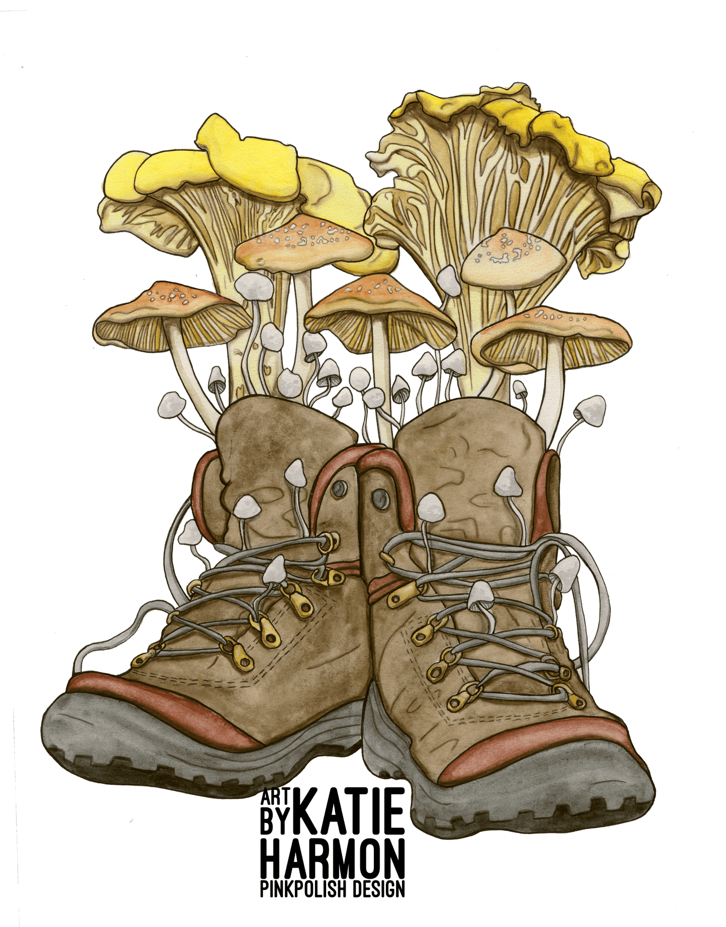 PinkPolish Design Art Prints "Bountiful Boots" Watercolor Painting: Art Print