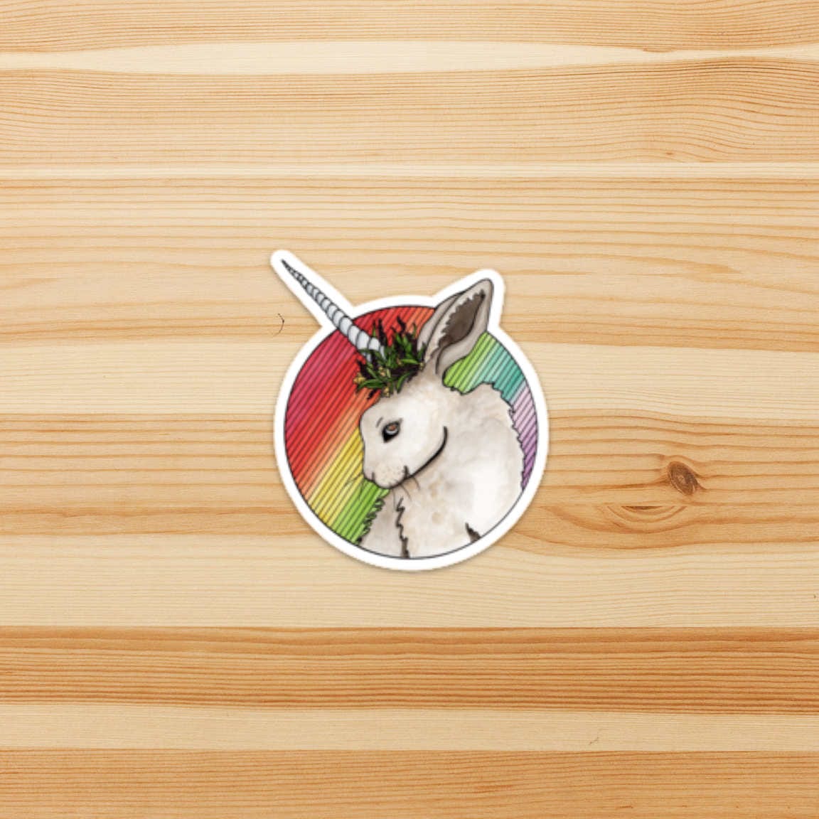 PinkPolish Design Stickers "Bunnicorn" Die Cut Vinyl Sticker