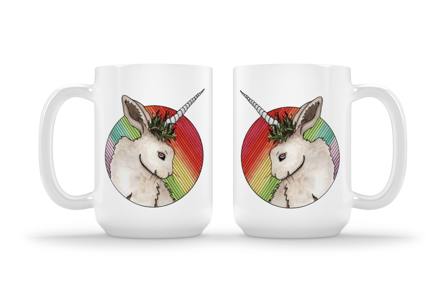 PinkPolish Design Coasters "Bunniicorn" 15oz Mug