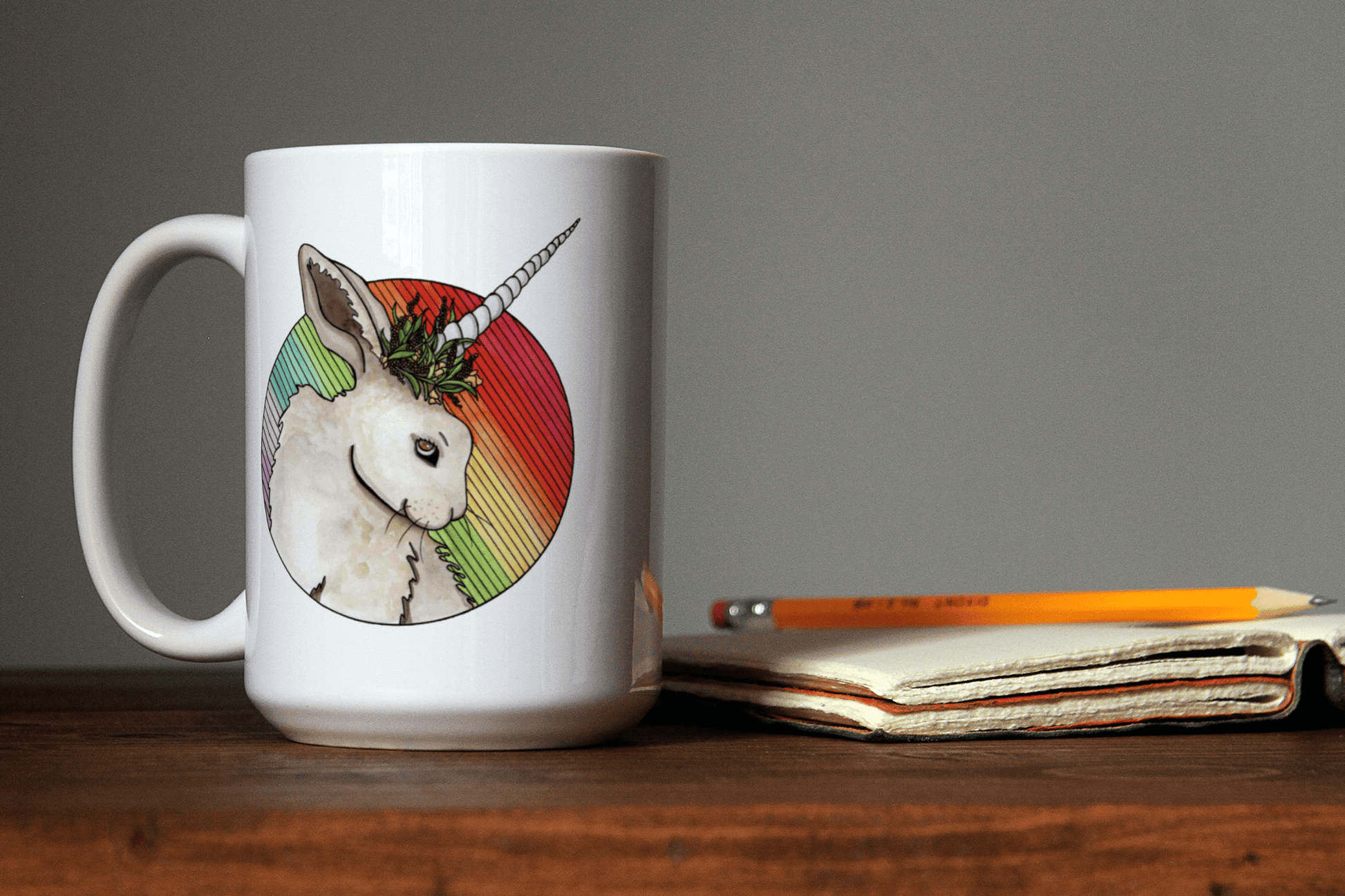 PinkPolish Design Coasters "Bunniicorn" 15oz Mug
