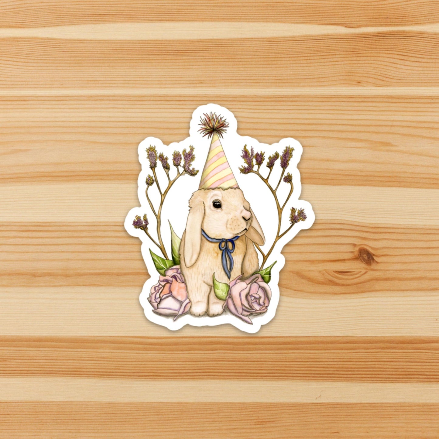 PinkPolish Design Stickers "Bunny Celebration" Vinyl Die Cut Sticker