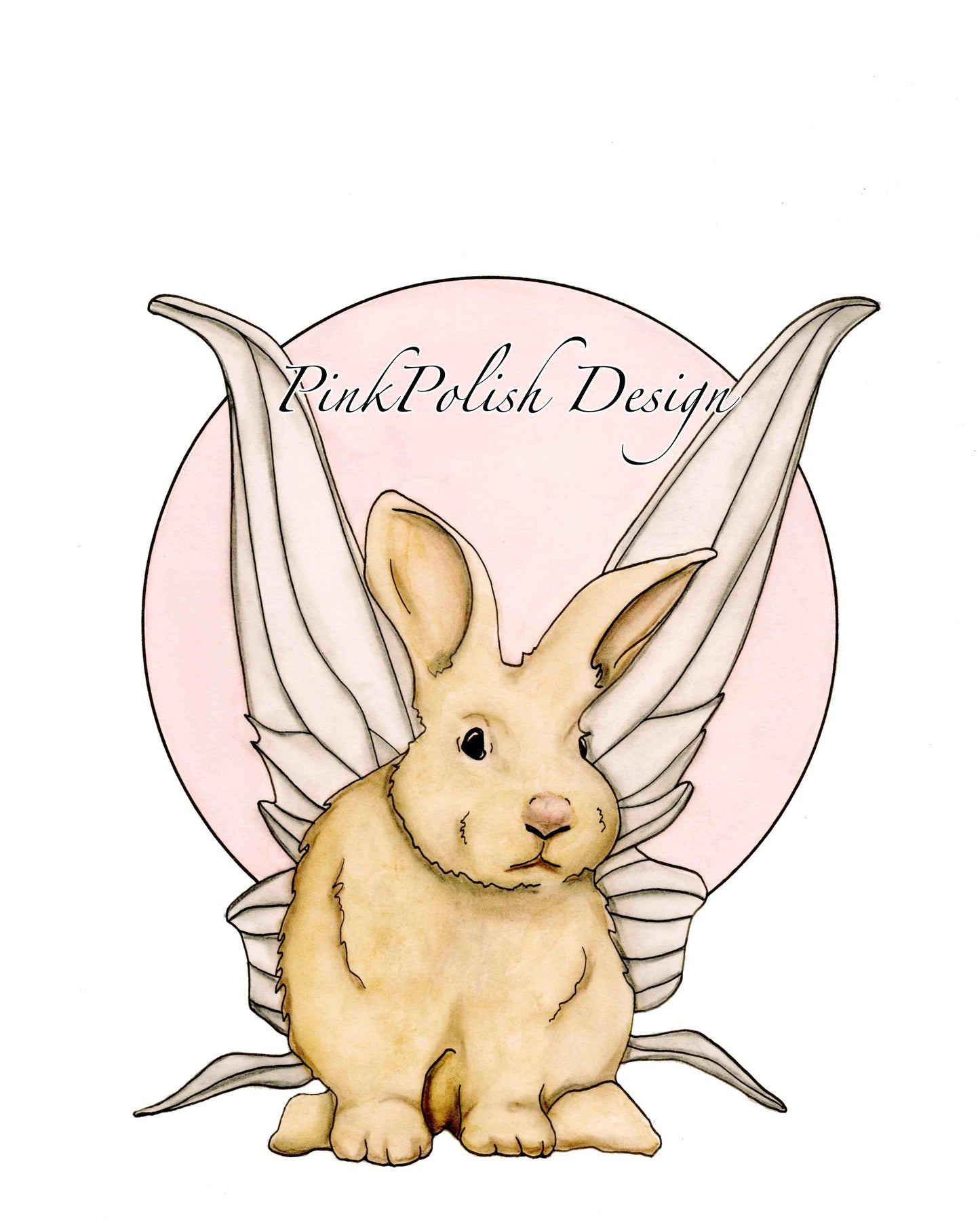 PinkPolish Design Art Prints "Bunny Fae" Watercolor Painting: Art Print