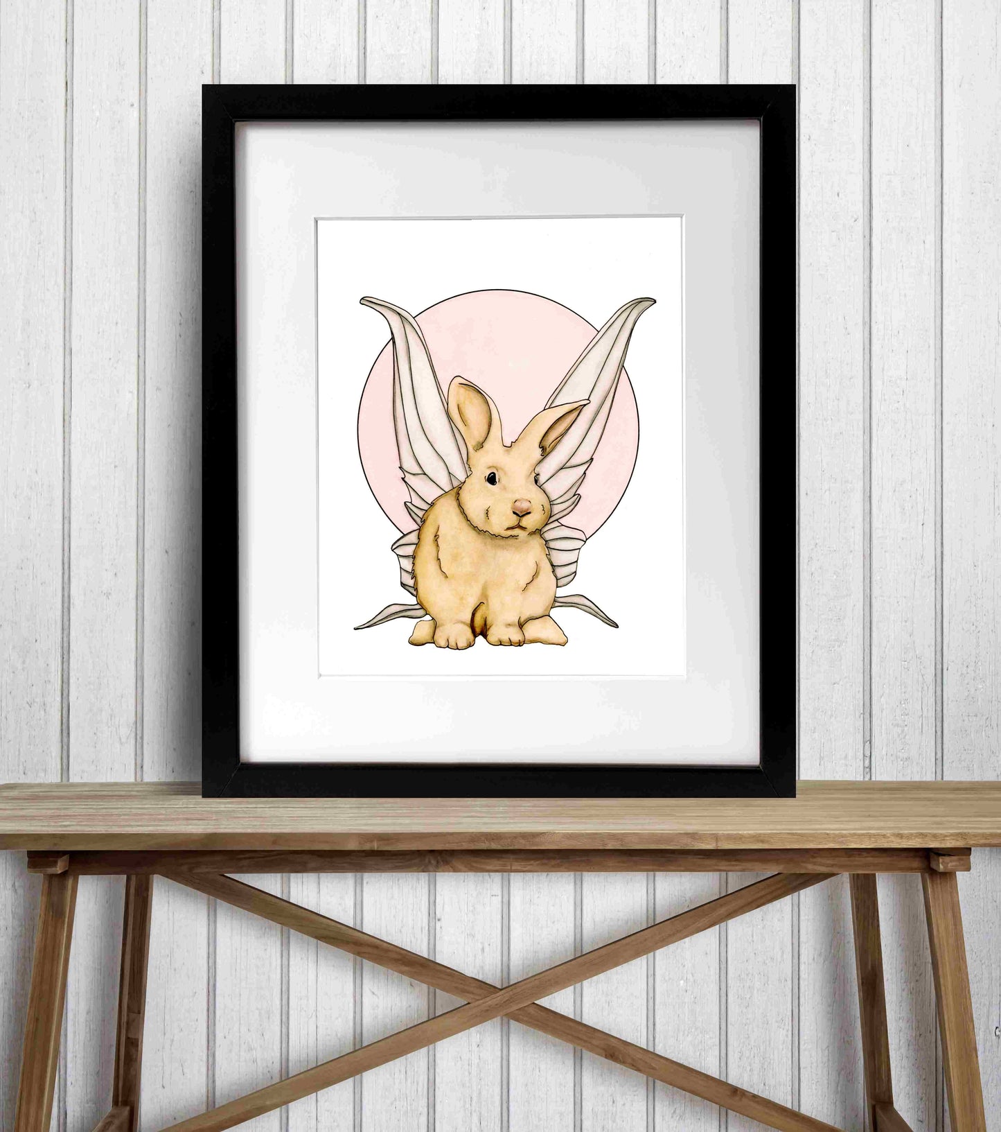 PinkPolish Design Art Prints "Bunny Fae" Watercolor Painting: Art Print