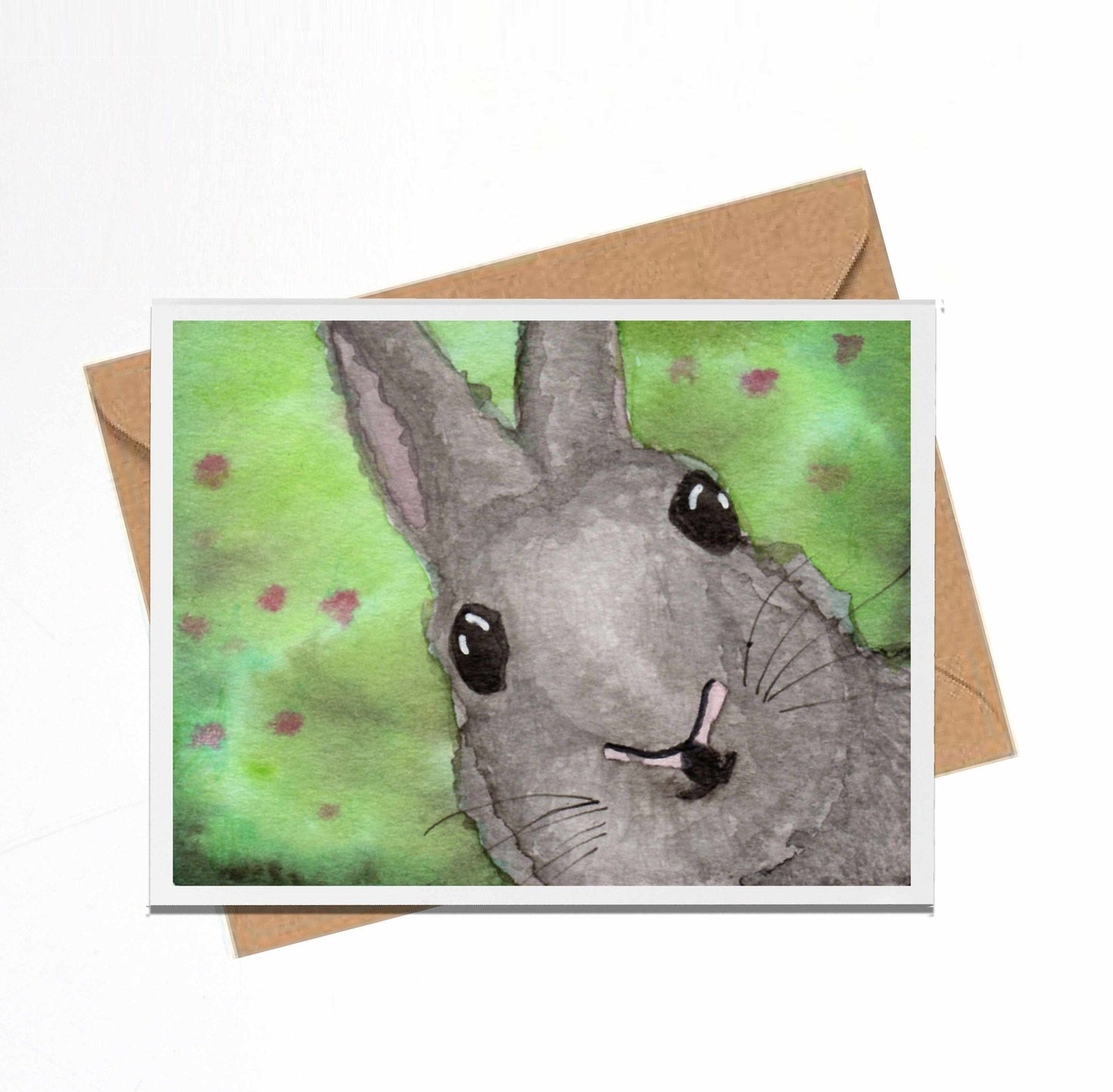 PinkPolish Design Note Cards "Bunny Surprise" Handmade Notecard