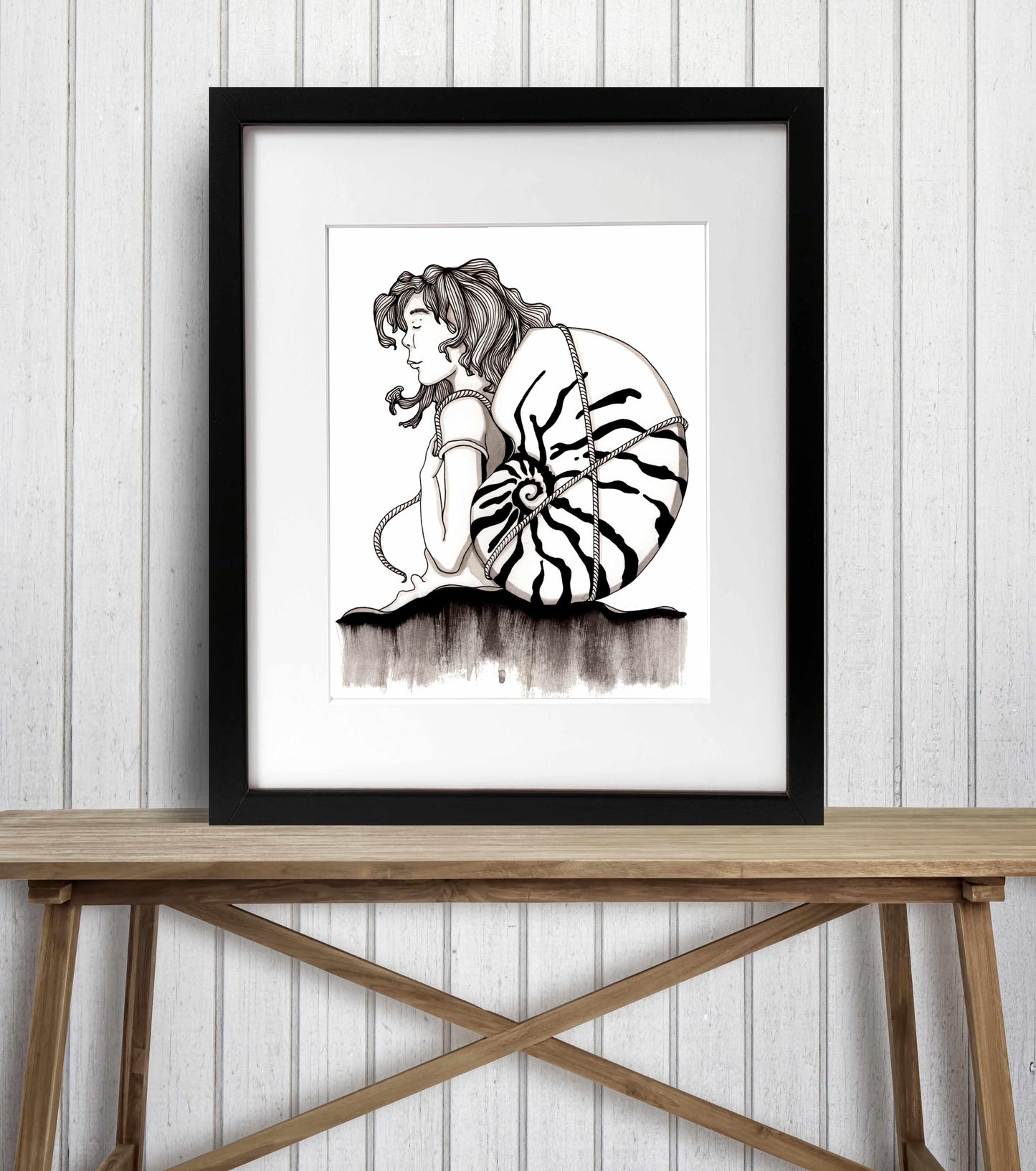 PinkPolish Design Art Prints "Carry On" Ink Drawing: Art Print