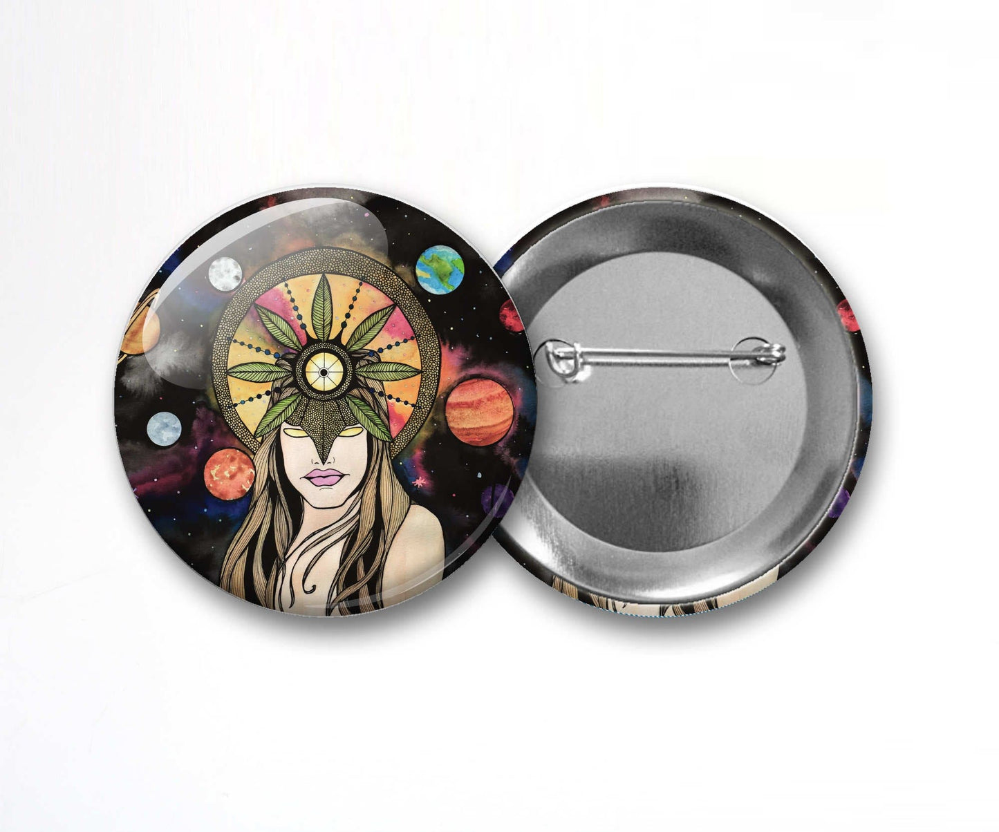 PinkPolish Design Buttons "Celestial" Pin Back Button, 2.25 Inch