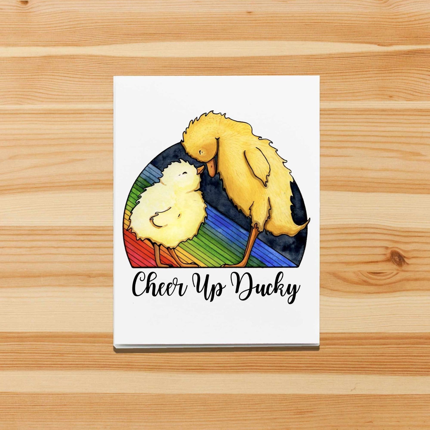 PinkPolish Design Note Cards "Cheer Up Ducky" Handmade Notecard