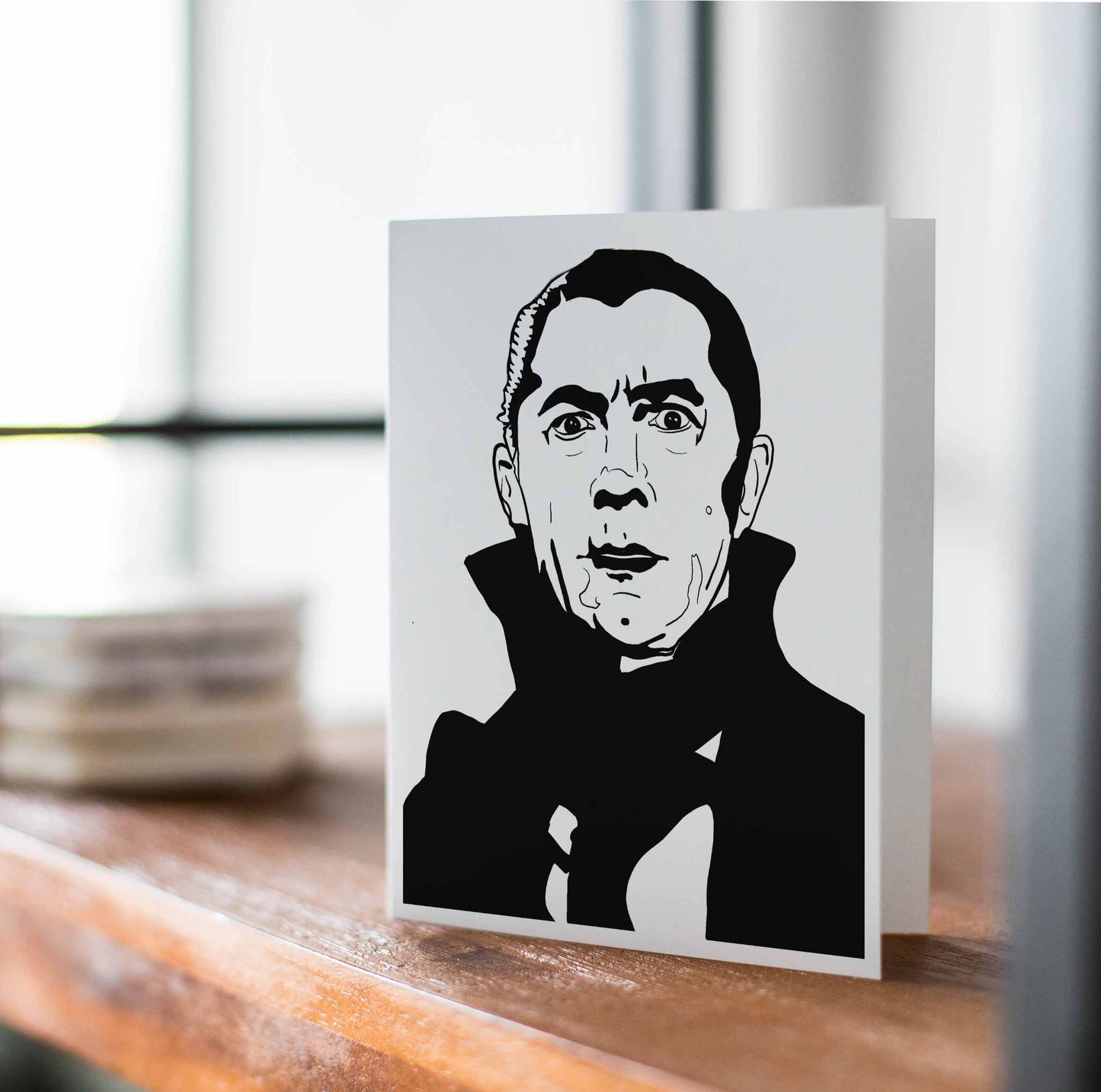 PinkPolish Design Card Pack "Classic Movie Monsters", 4 Card Pack of Handmade Notecards