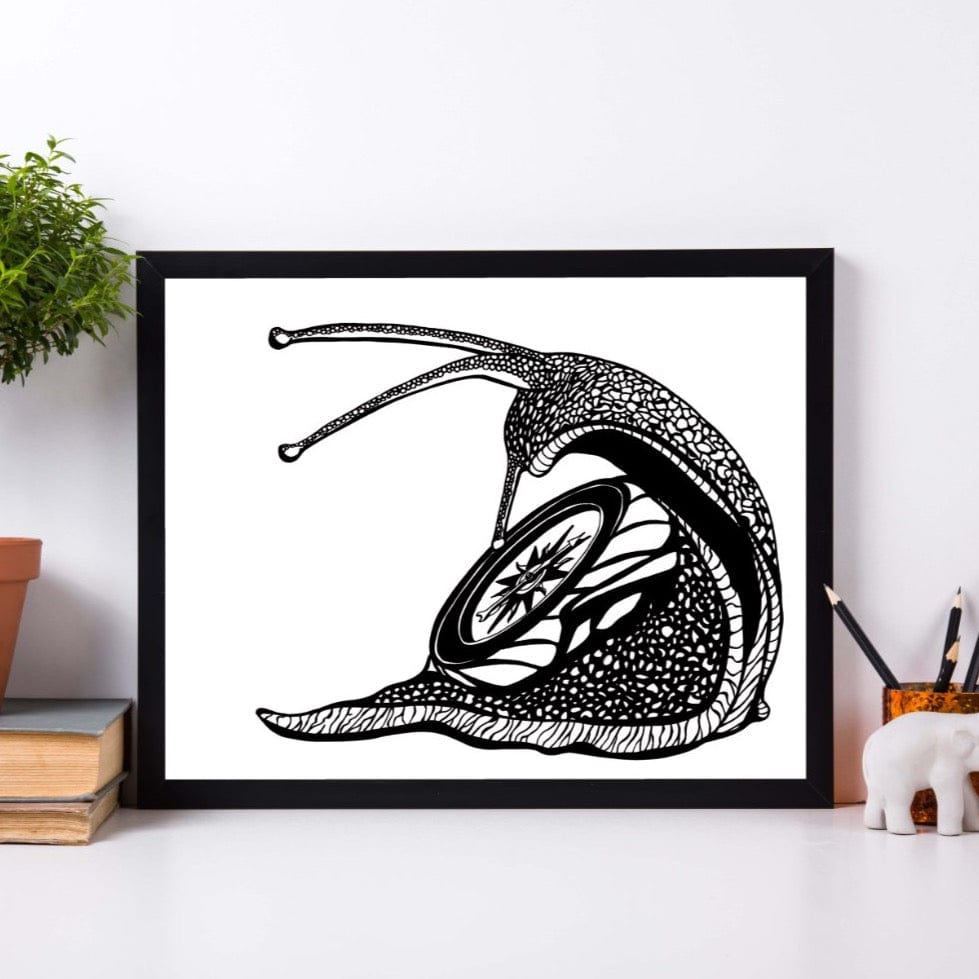 PinkPolish Design Art Prints "Compass" Ink Drawing: Art Print