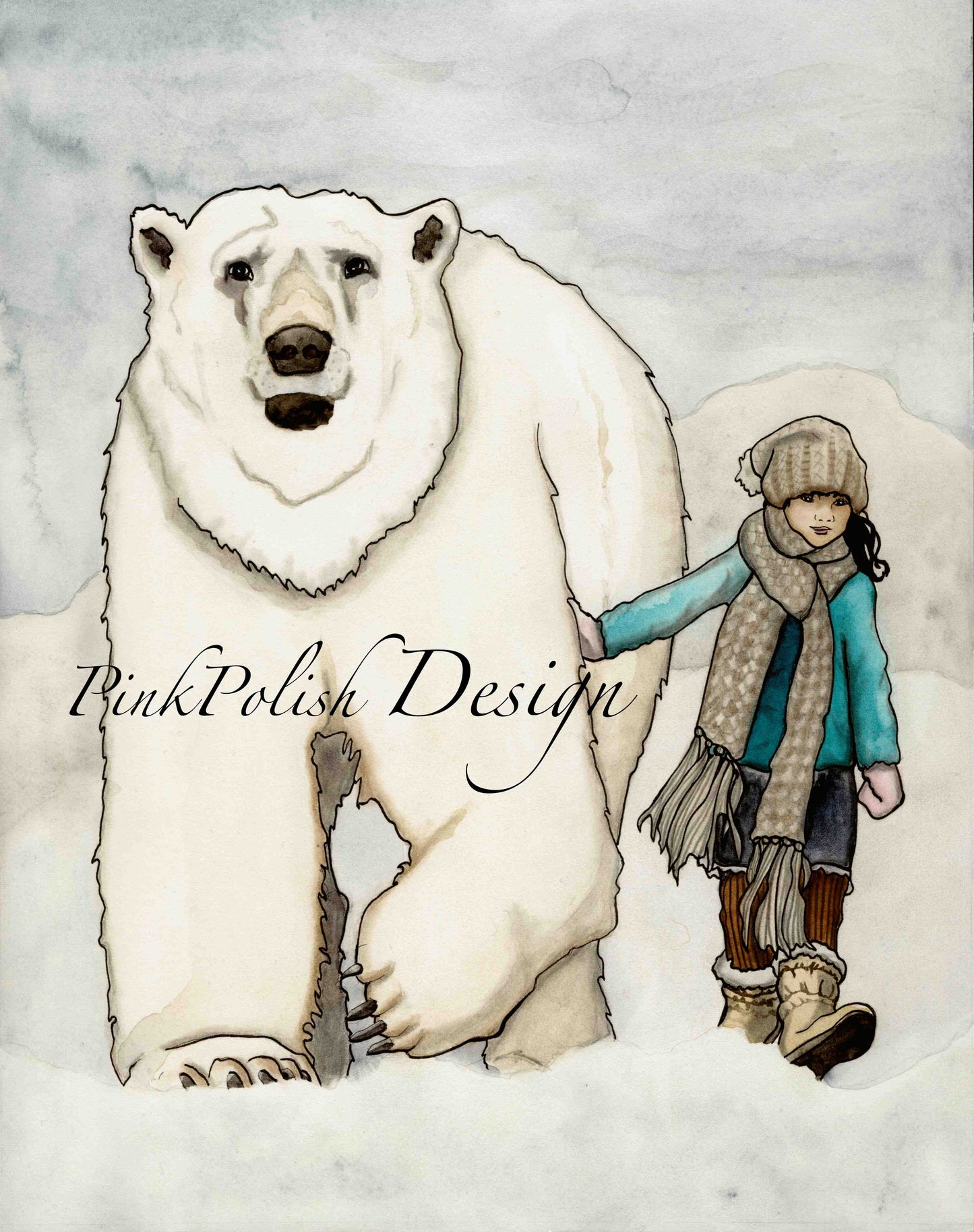 PinkPolish Design Art Prints "Cool Friends" Watercolor Painting: Art Print