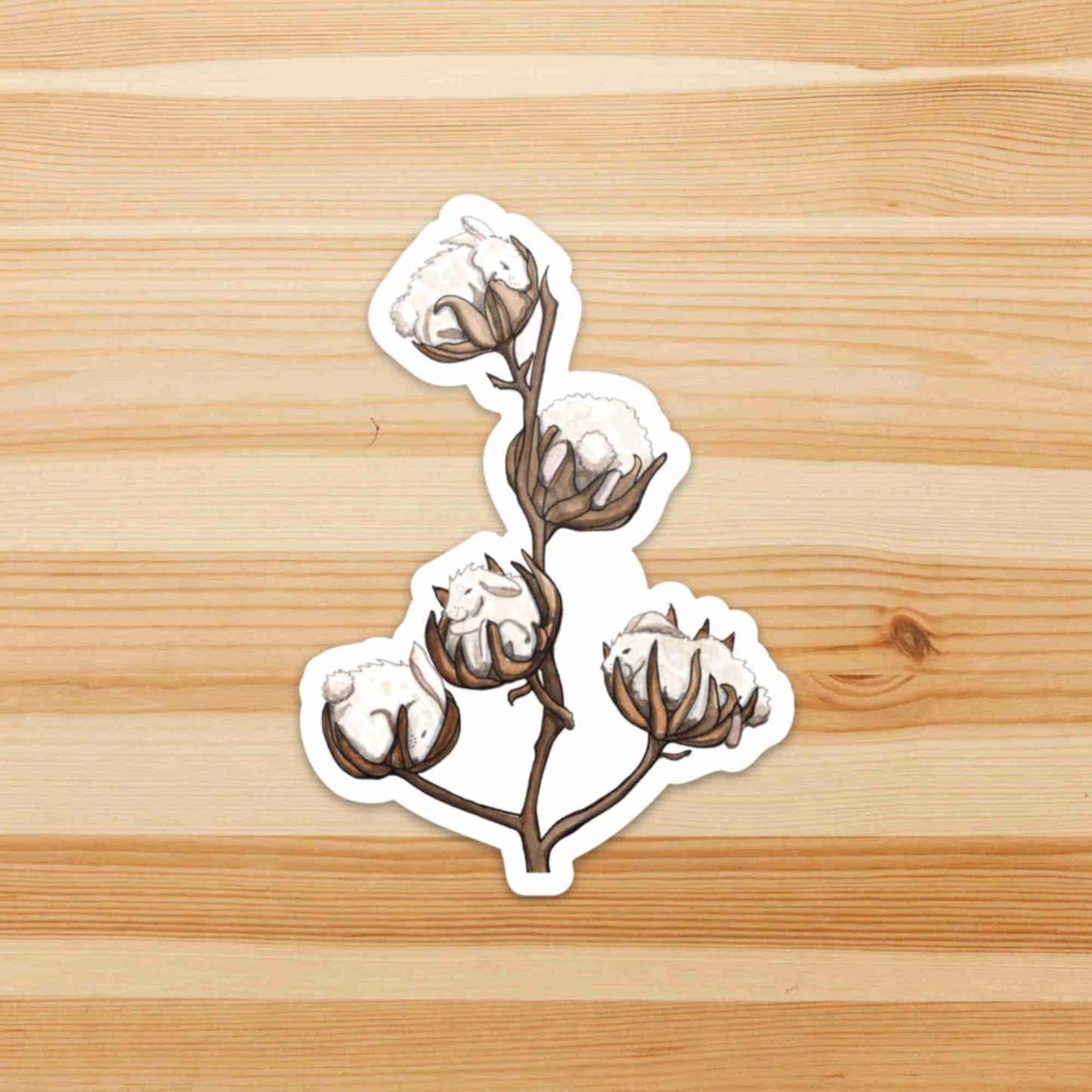 PinkPolish Design Stickers "Cotton Tails" Die Cut Vinyl Sticker