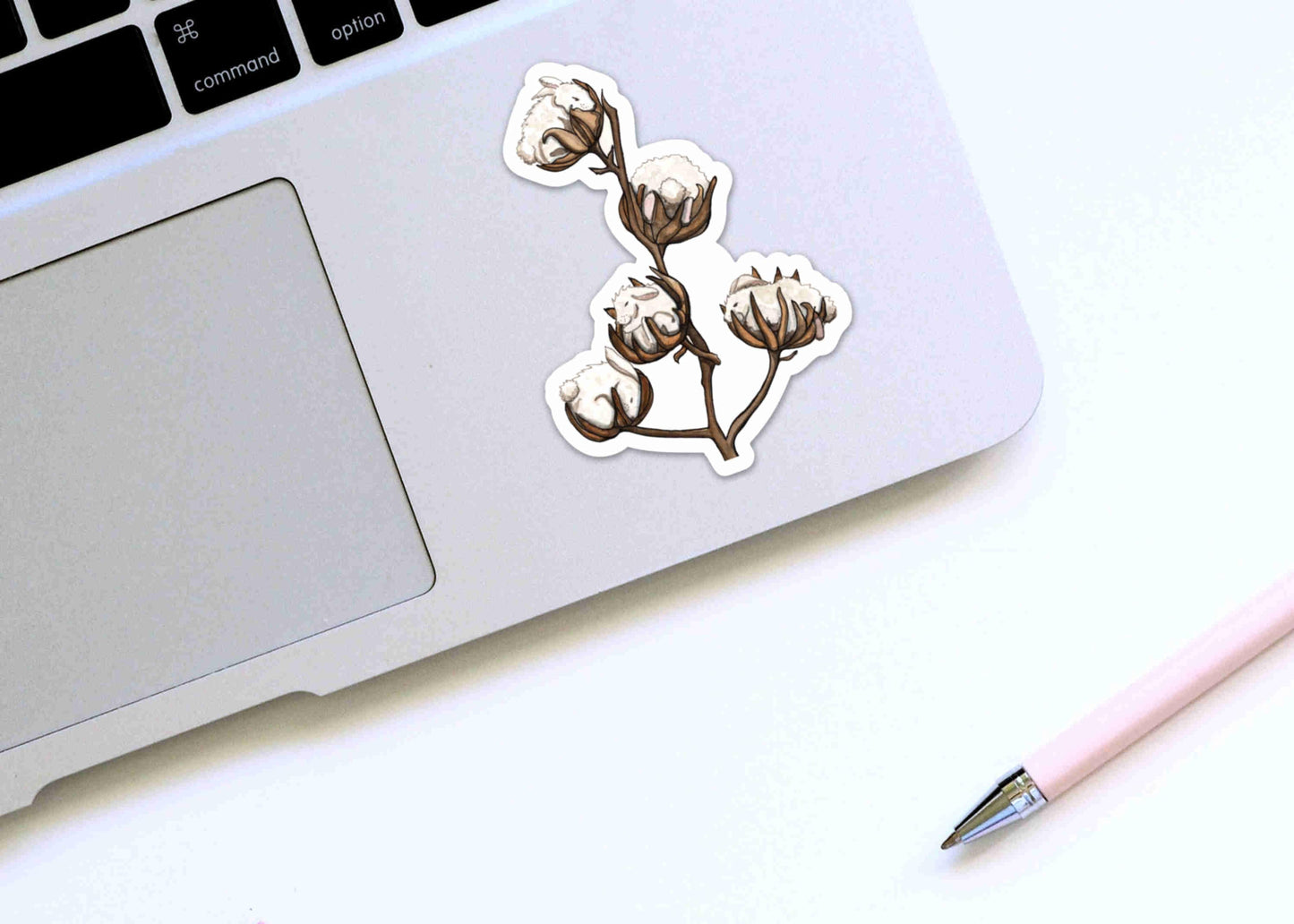 PinkPolish Design Stickers "Cotton Tails" Die Cut Vinyl Sticker