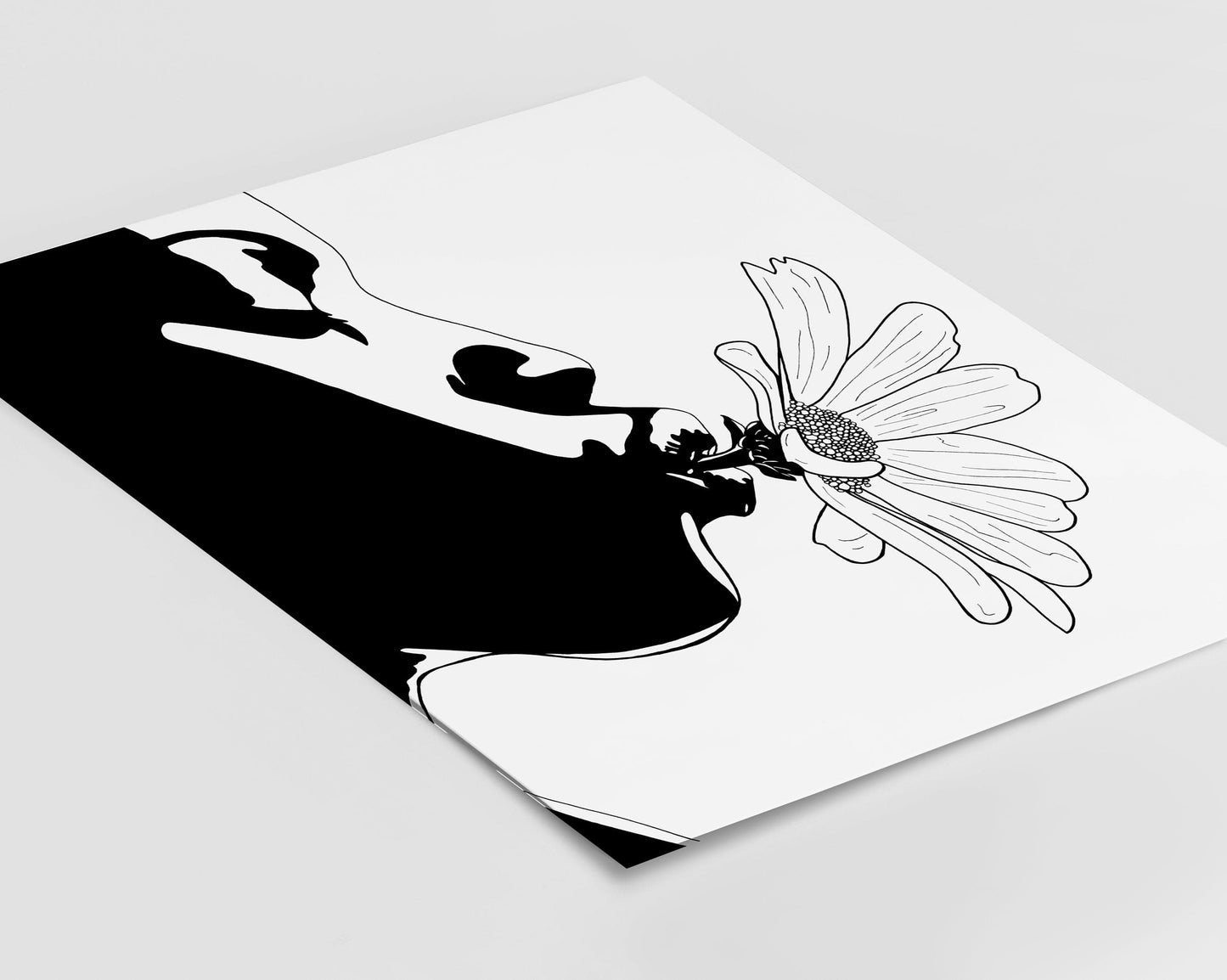 PinkPolish Design Posters, Prints, & Visual Artwork "Daisy" Ink Drawing: Art Print