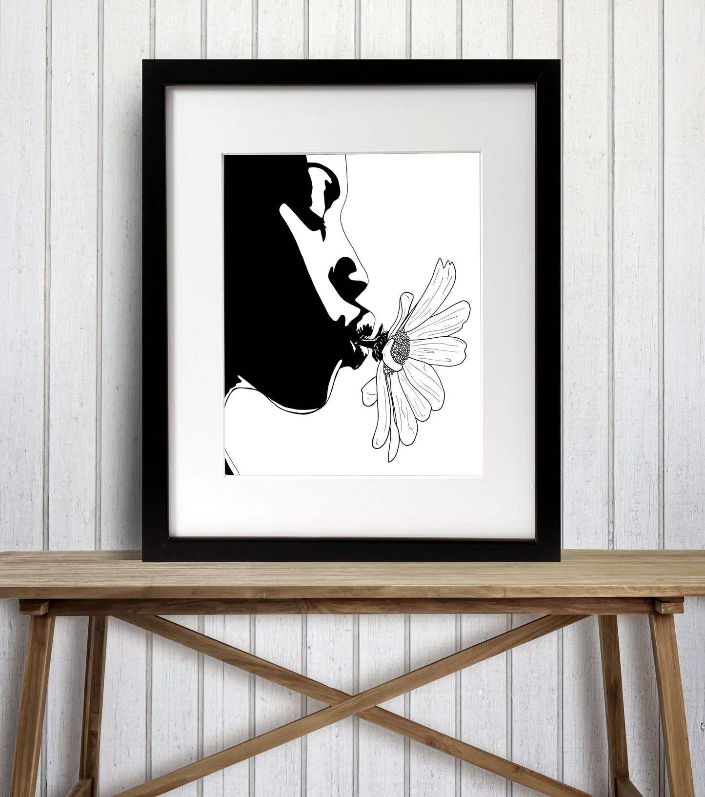 PinkPolish Design Posters, Prints, & Visual Artwork "Daisy" Ink Drawing: Art Print