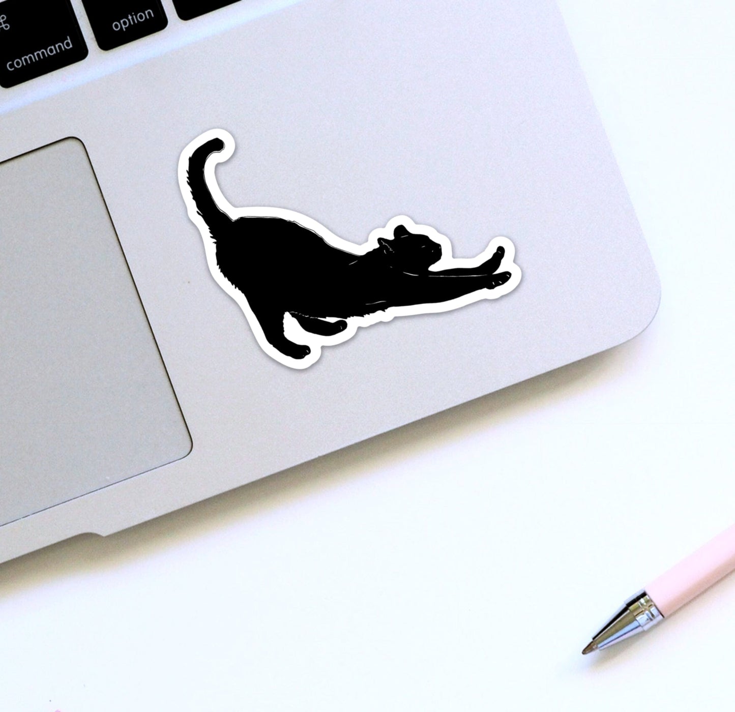 PinkPolish Design Stickers "Downward Facing Cat" Die Cut Vinyl Sticker