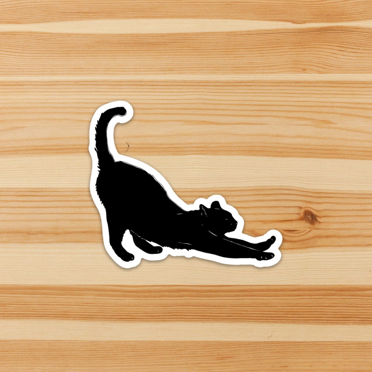 PinkPolish Design Stickers "Downward Facing Cat" Die Cut Vinyl Sticker