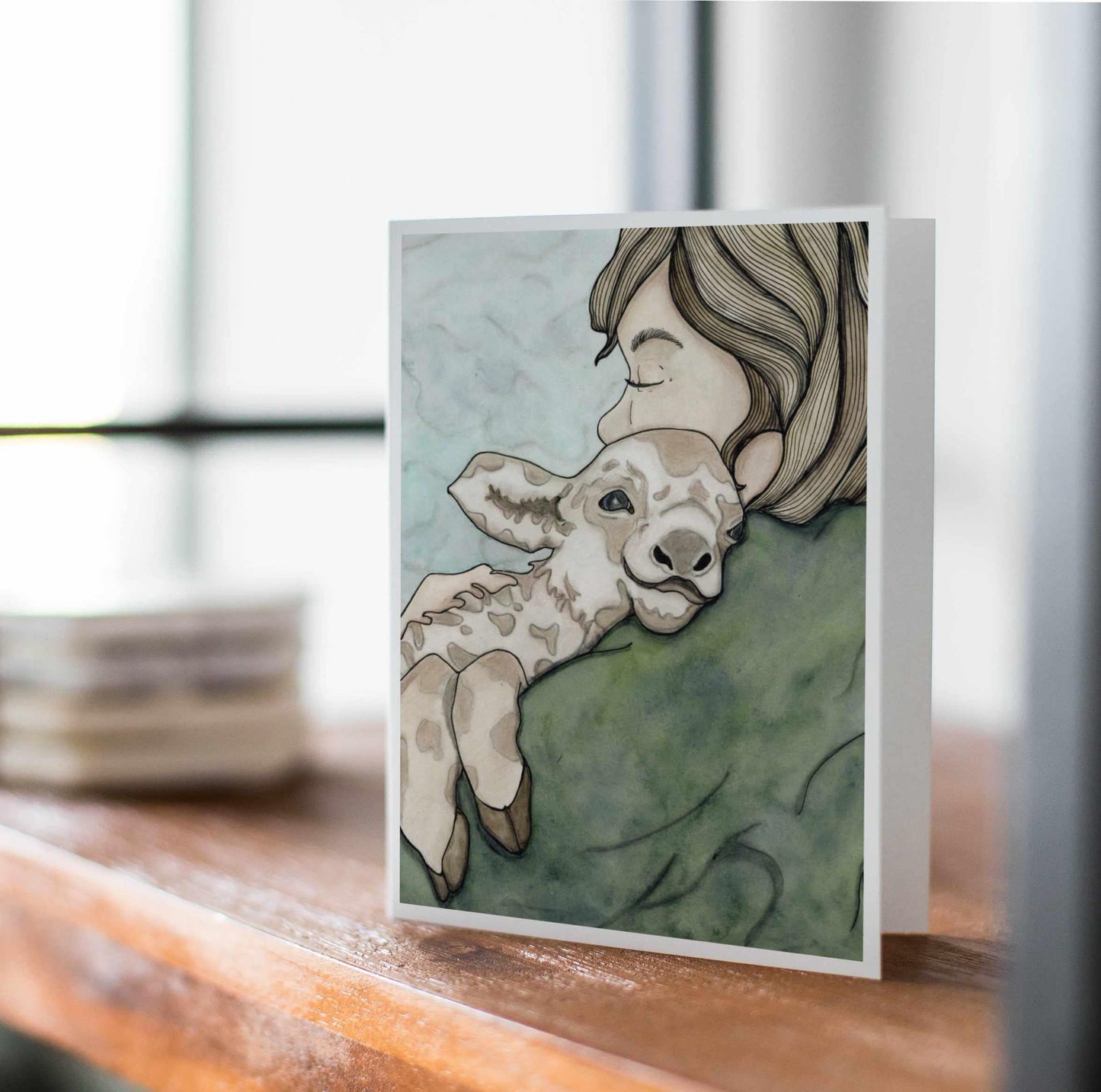 PinkPolish Design Note Cards "Farm Hugs" Handmade Notecard