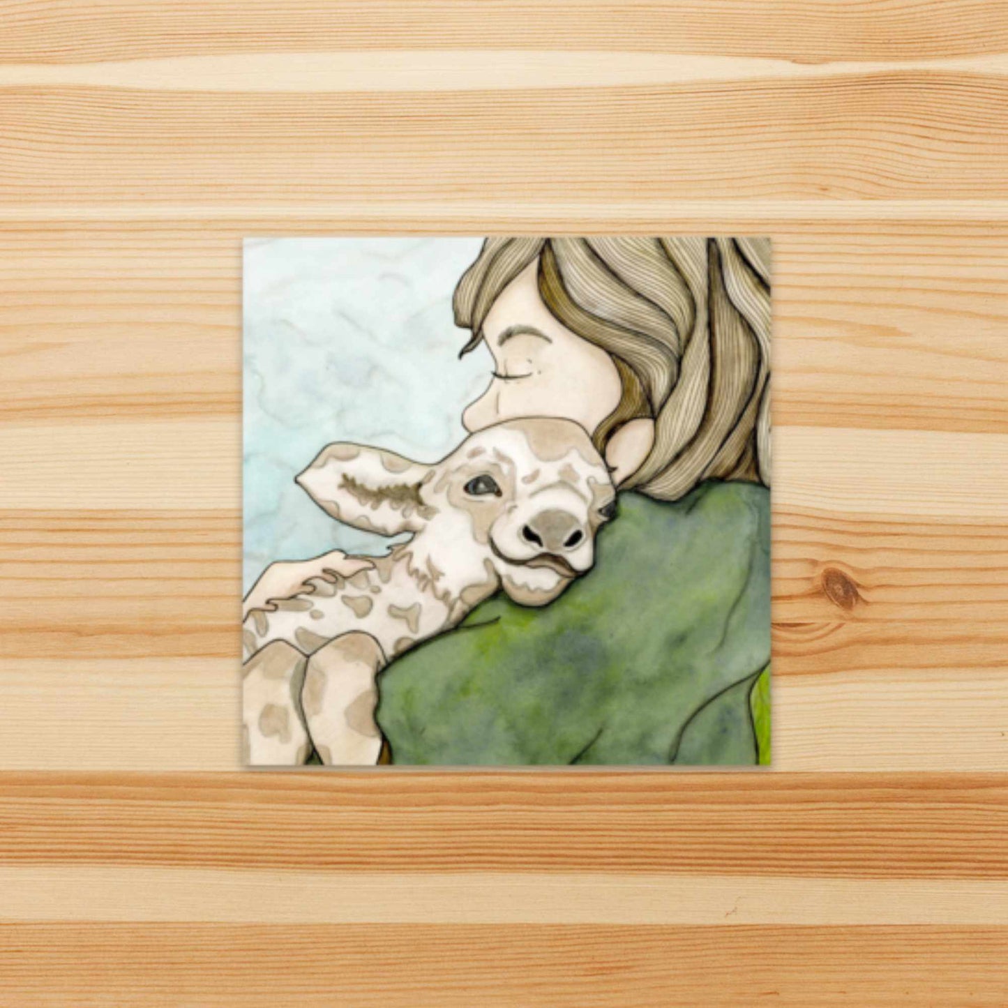 PinkPolish Design Stickers "Farm Hugs" Vinyl Square Sticker