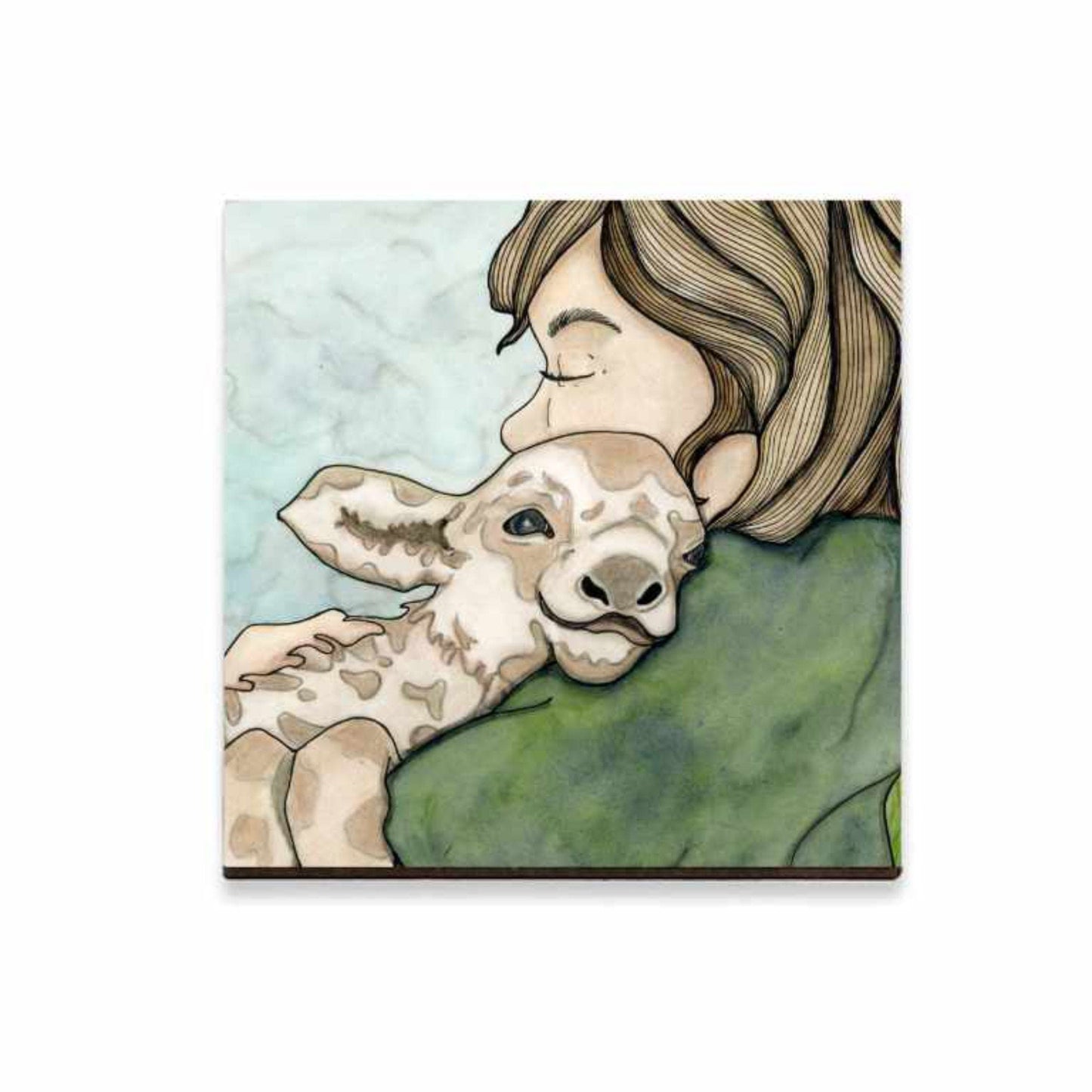 PinkPolish Design Magnets "Farm Hugs" Wood Refrigerator Magnet