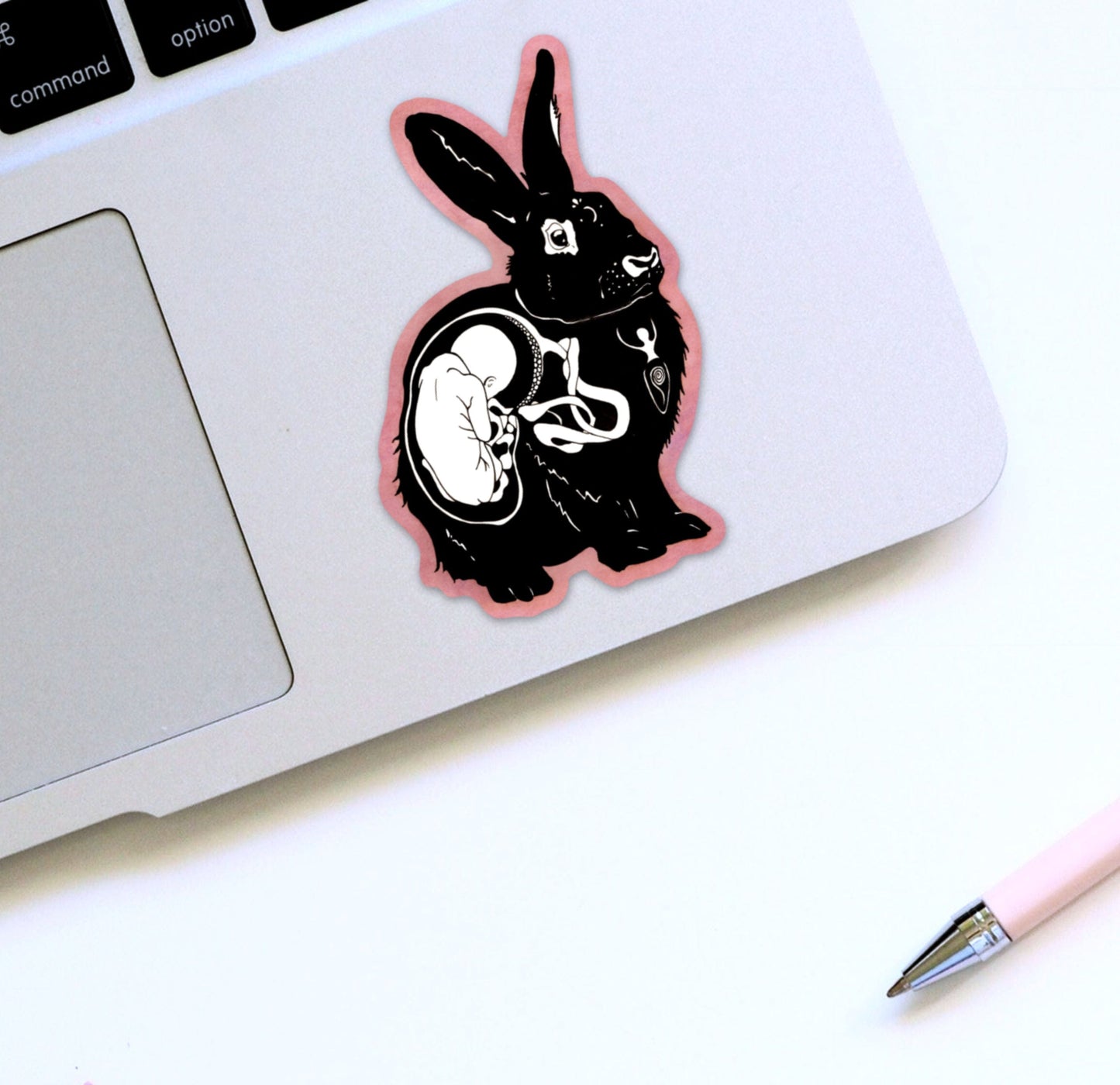 PinkPolish Design Stickers "Fertility Bunny" Vinyl Die Cut Sticker