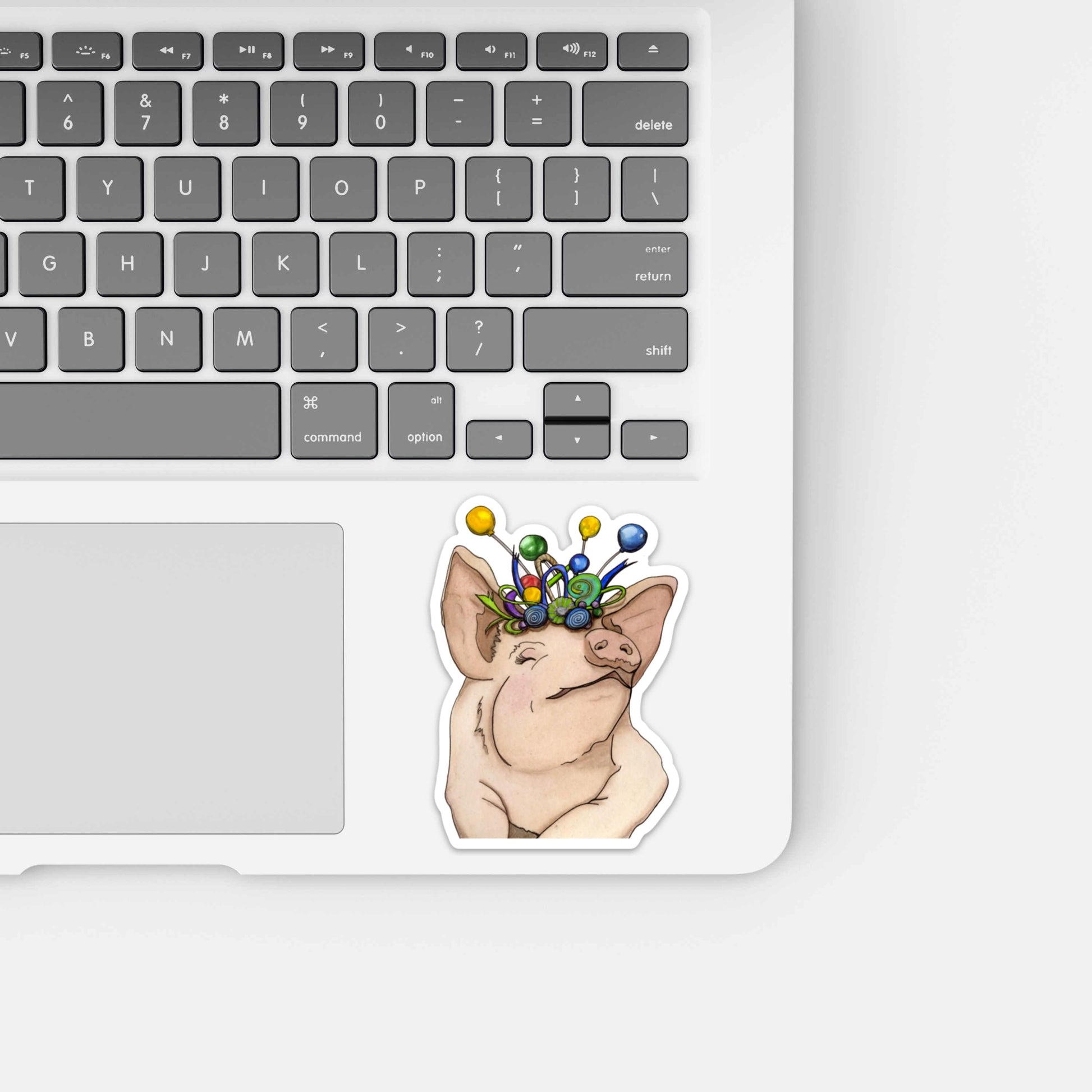 PinkPolish Design Stickers "Festive Pig" Vinyl Die Cut Sticker