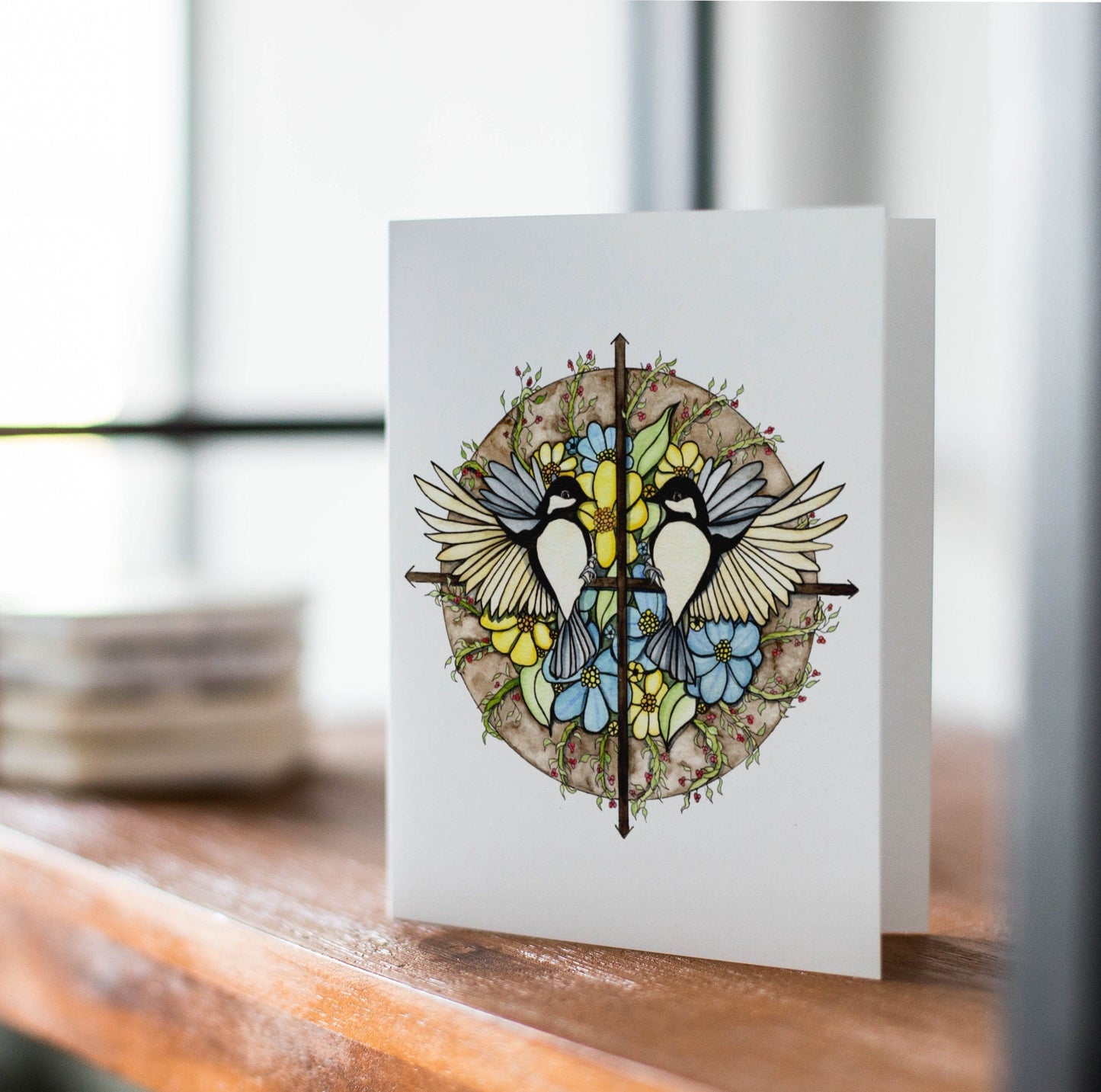 PinkPolish Design Note Cards "Finding Direction" Handmade Notecard