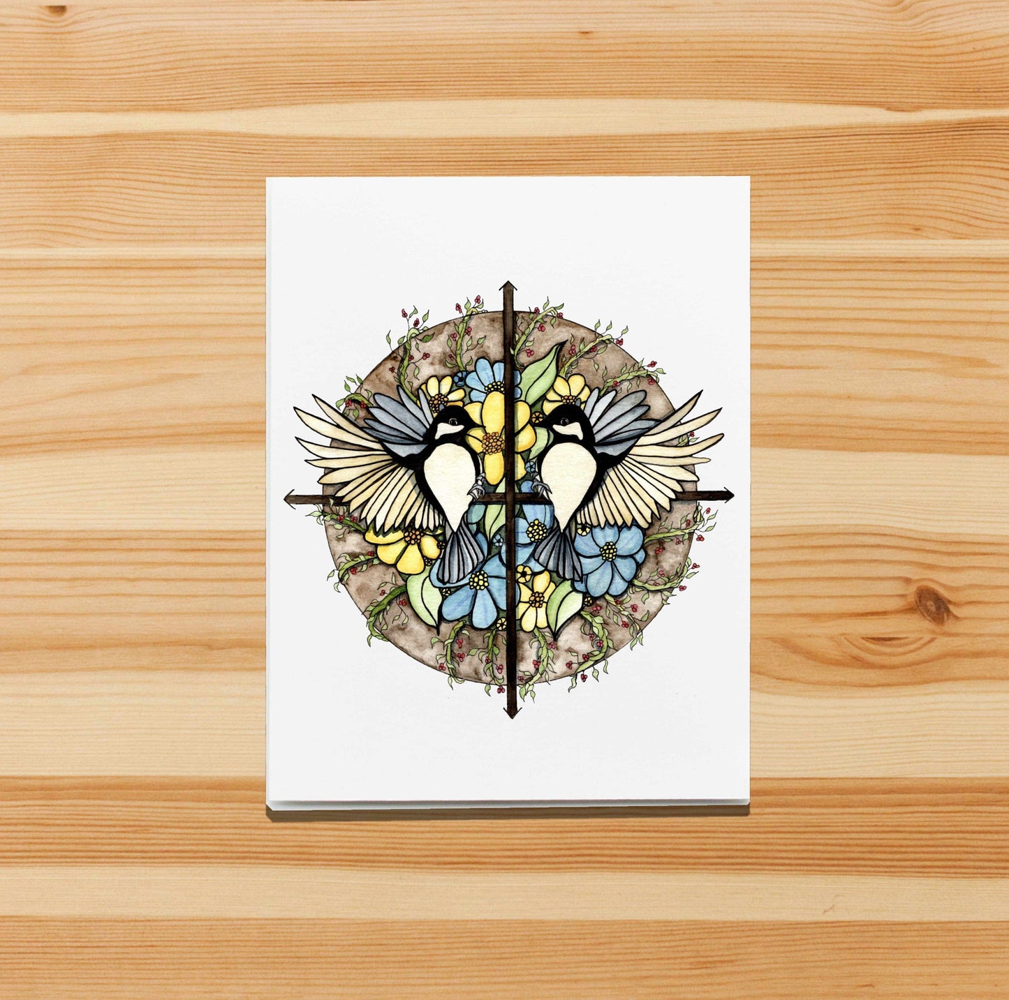 PinkPolish Design Note Cards "Finding Direction" Handmade Notecard